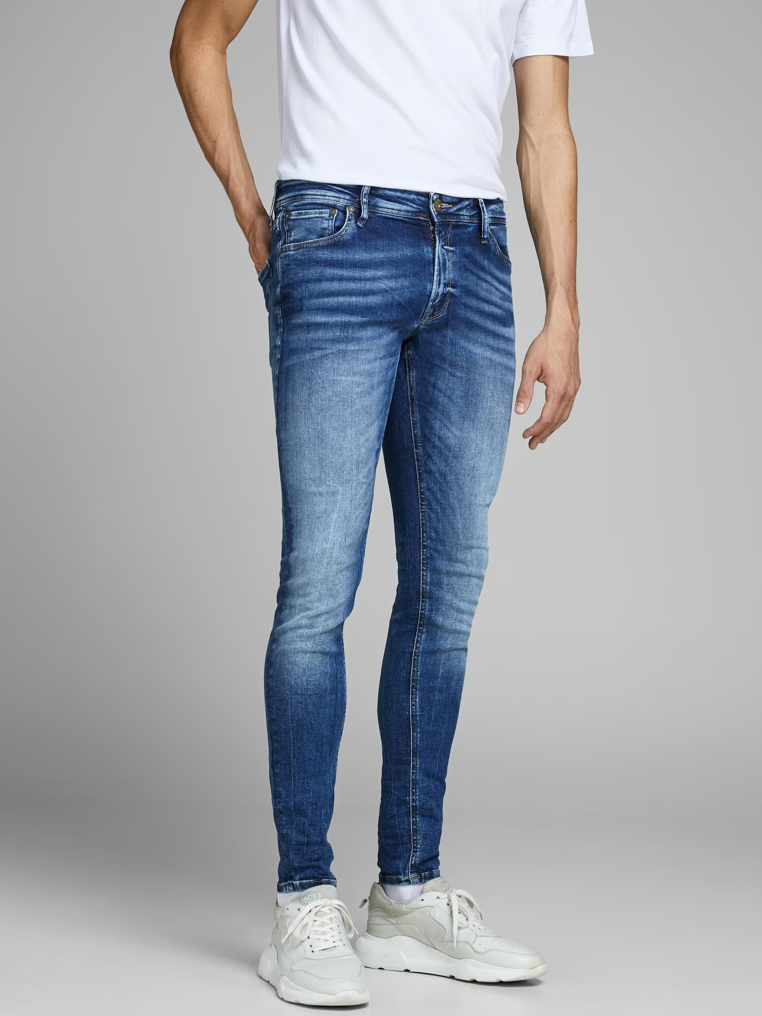 JACK & JONES Jeans 'Tom' albastru denim / maro - Pled.ro