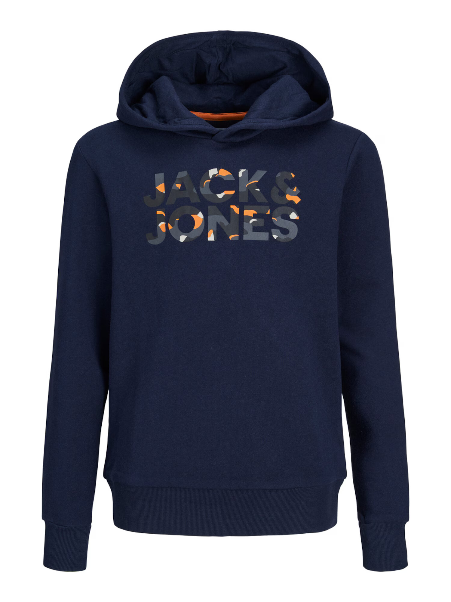 Jack & Jones Junior Bluză de molton albastru noapte / gri / portocaliu / negru - Pled.ro