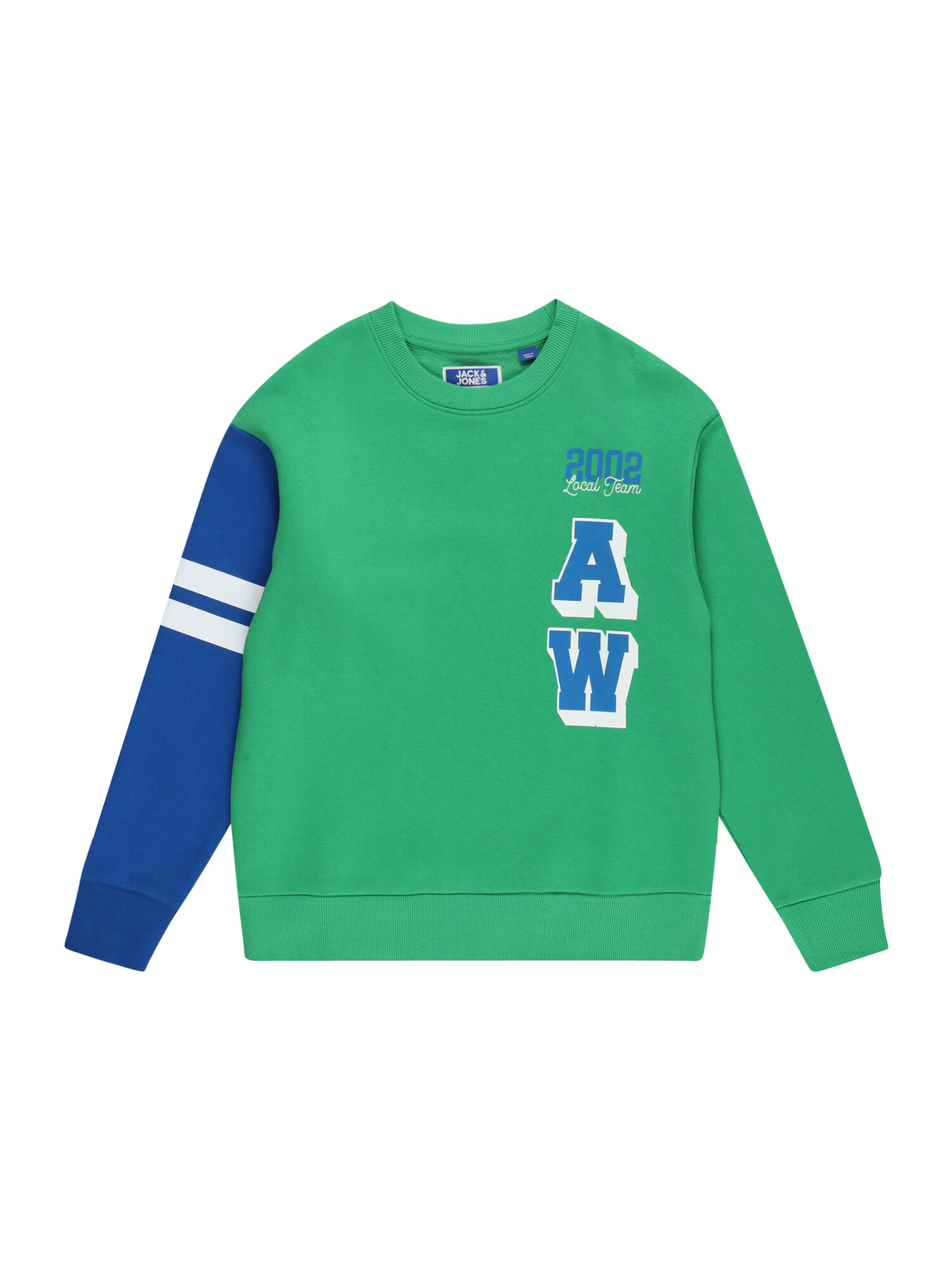 Jack & Jones Junior Bluză de molton 'AWORLD' albastru / verde / alb - Pled.ro