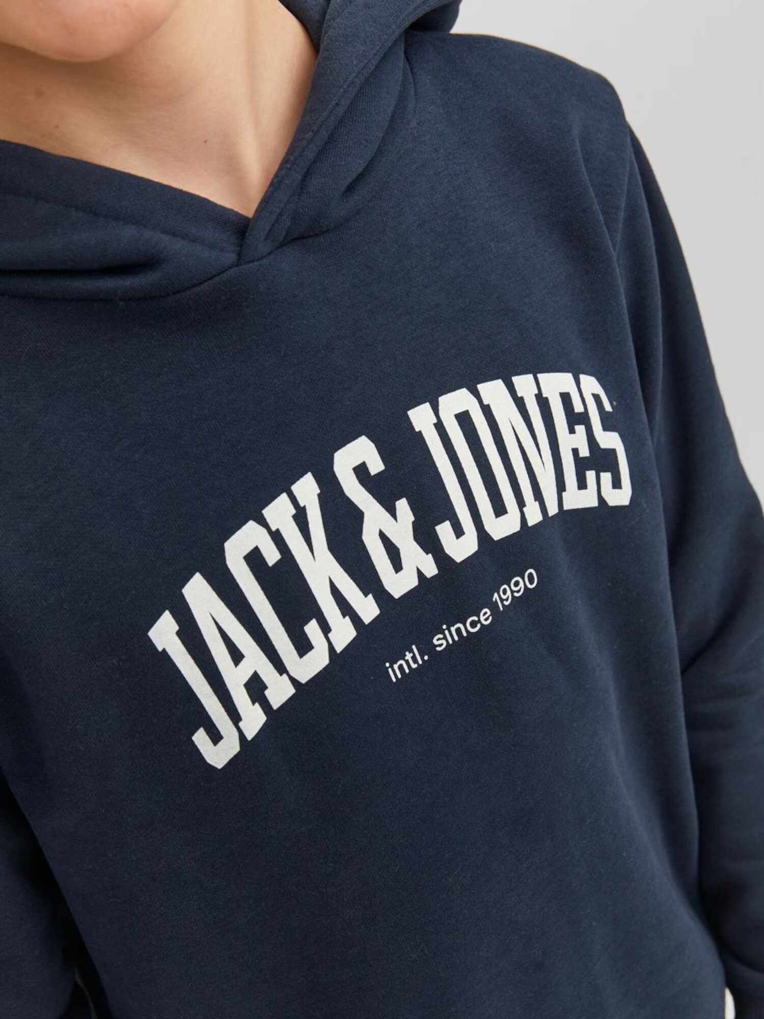 Jack & Jones Junior Bluză de molton 'JOSH' bleumarin / alb - Pled.ro