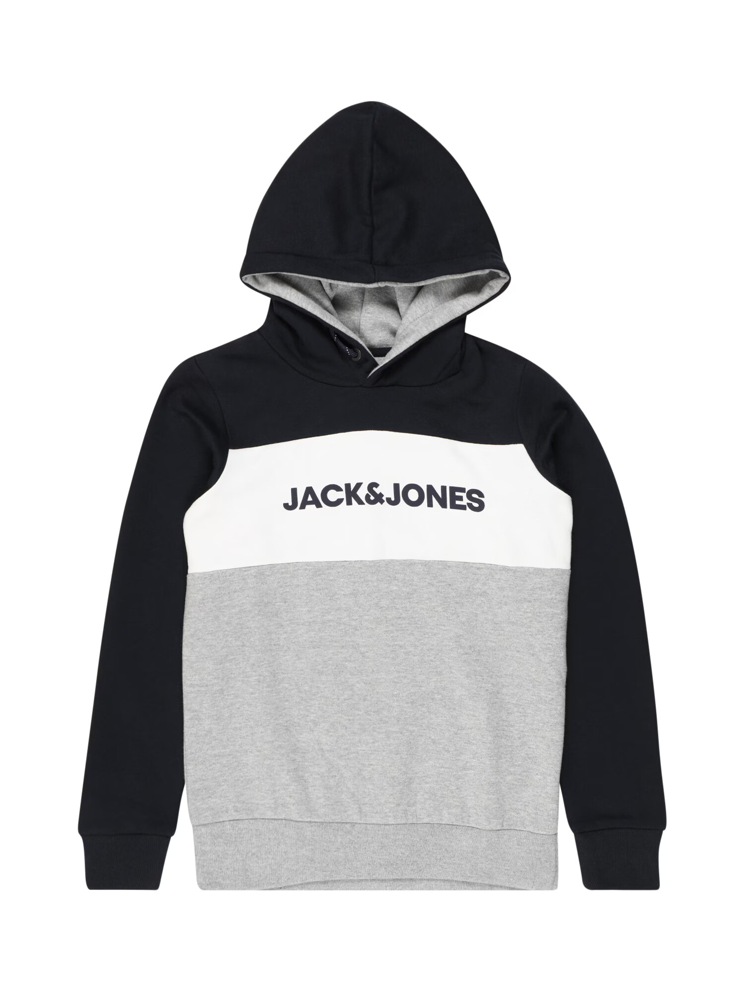 Jack & Jones Junior Bluză de molton bleumarin / gri amestecat / alb - Pled.ro