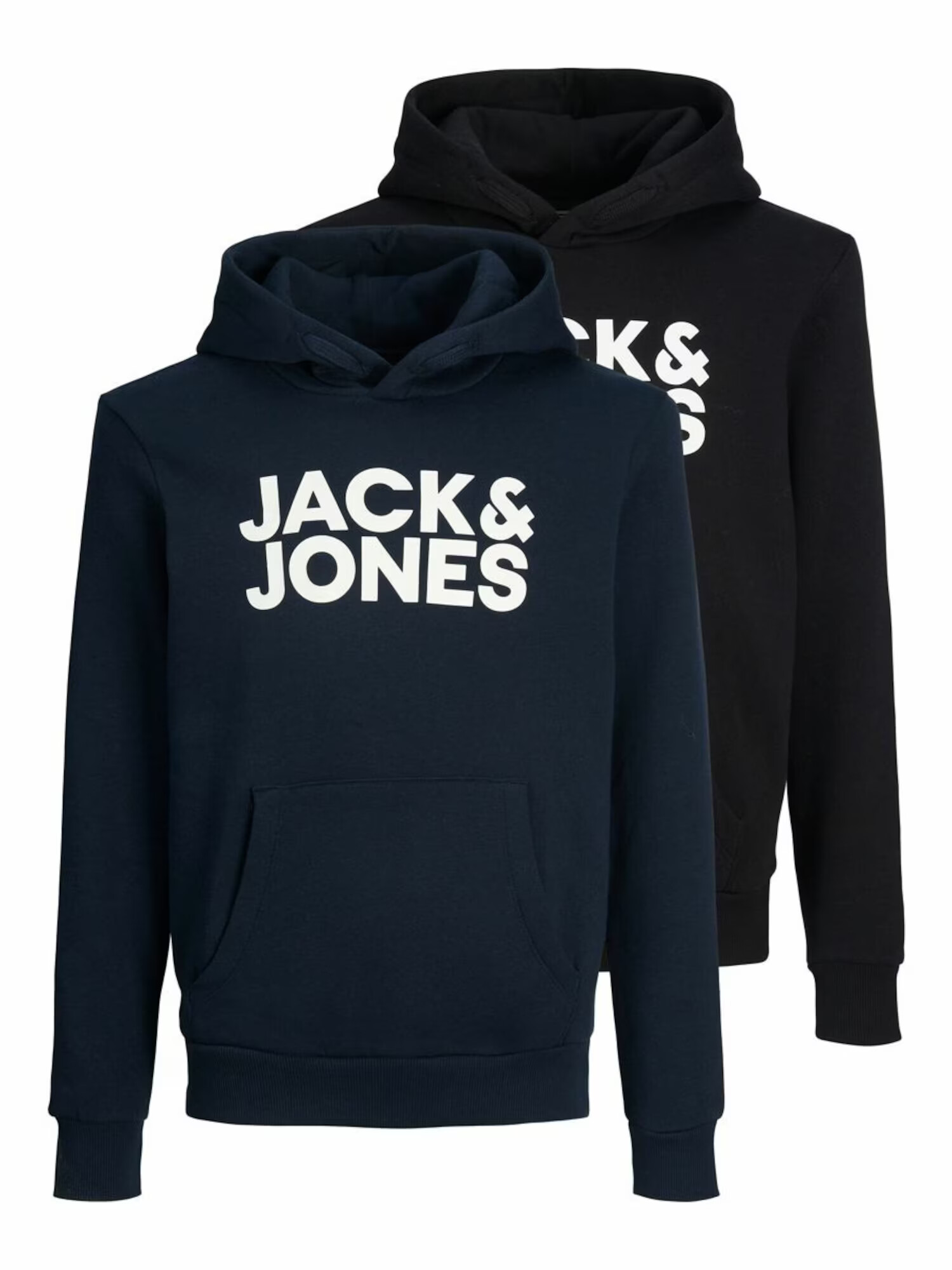 Jack & Jones Junior Bluză de molton bleumarin / negru / alb - Pled.ro