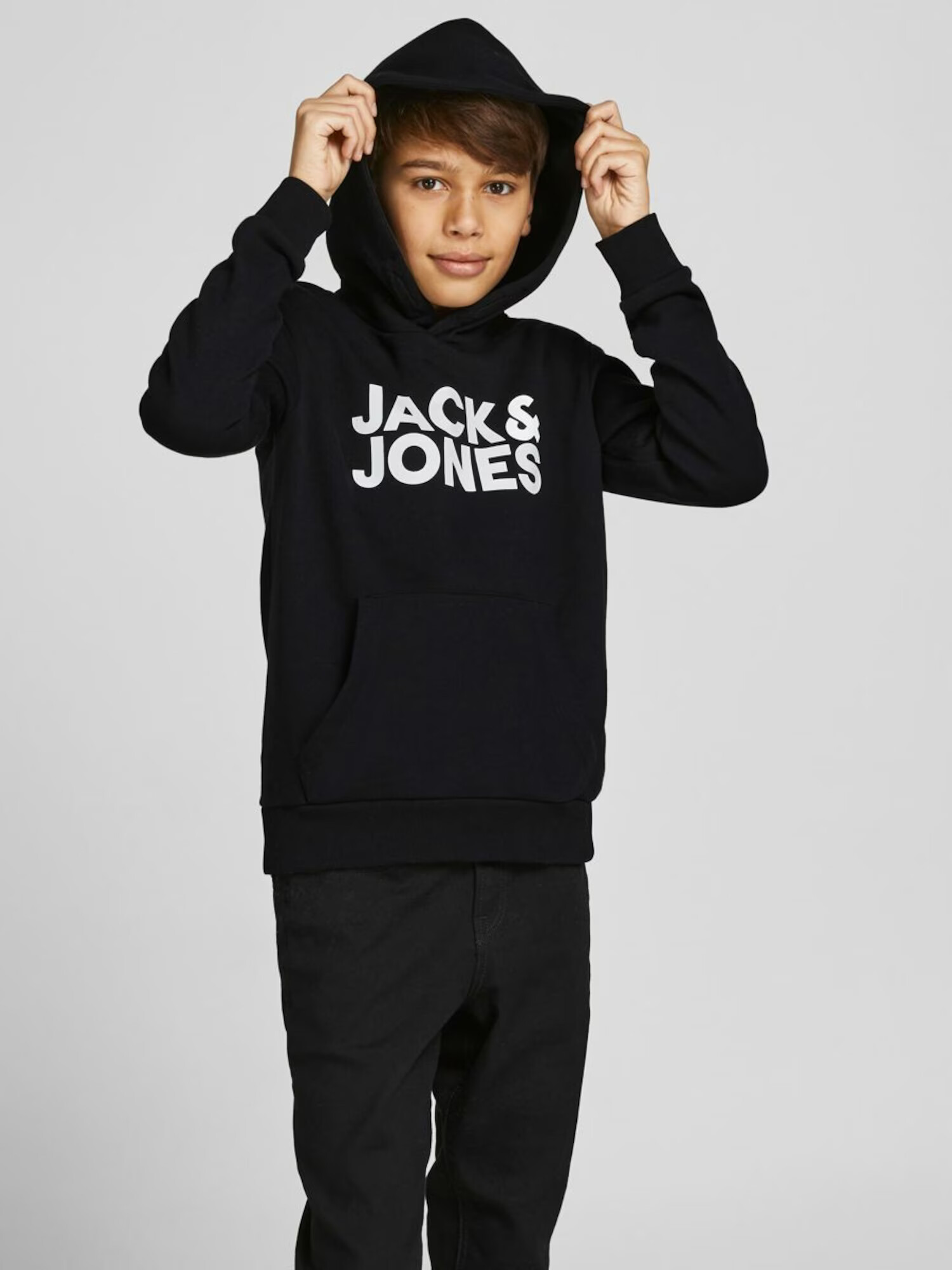 Jack & Jones Junior Bluză de molton bleumarin / negru / alb - Pled.ro