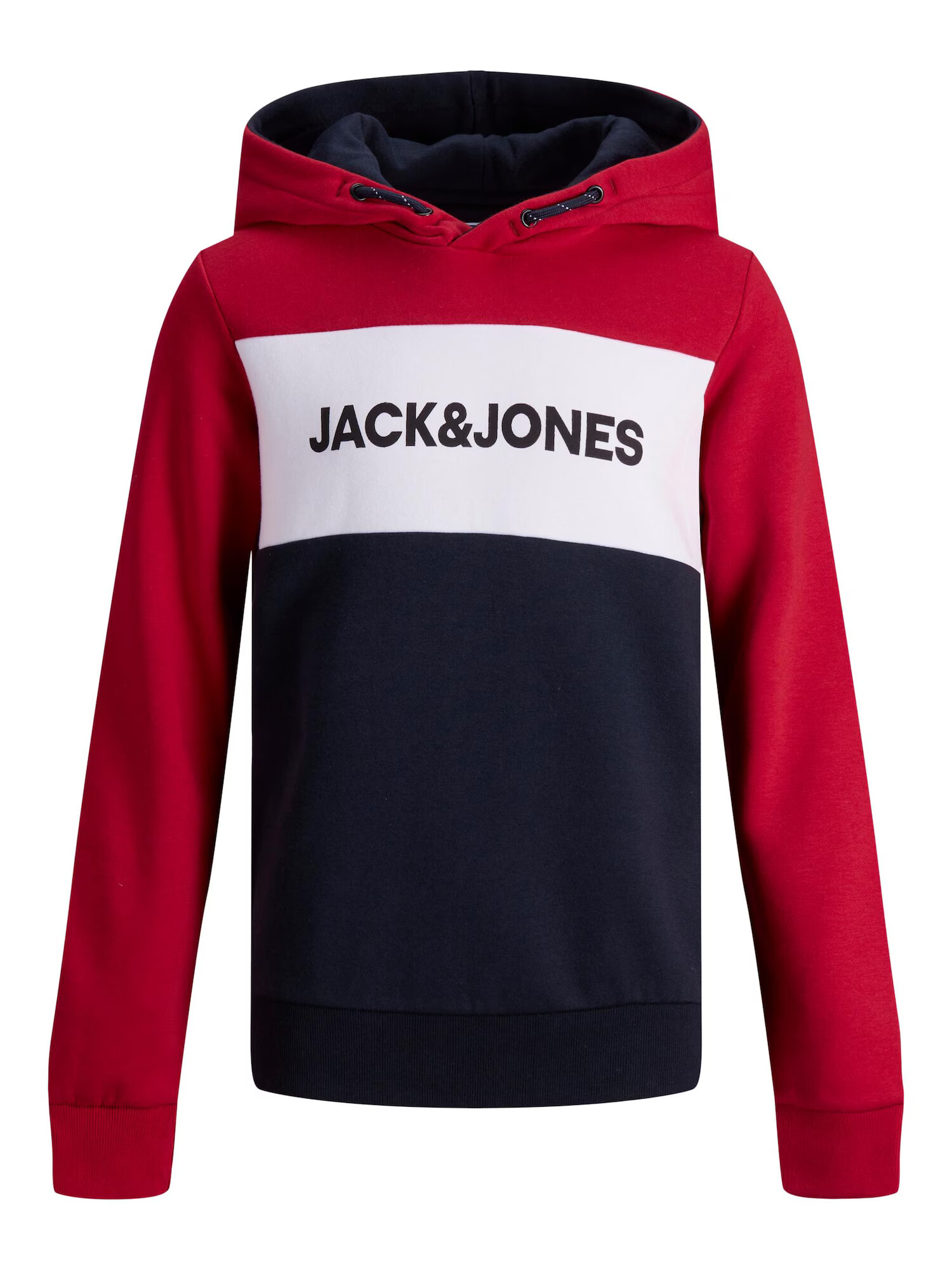 Jack & Jones Junior Bluză de molton bleumarin / roșu / alb - Pled.ro