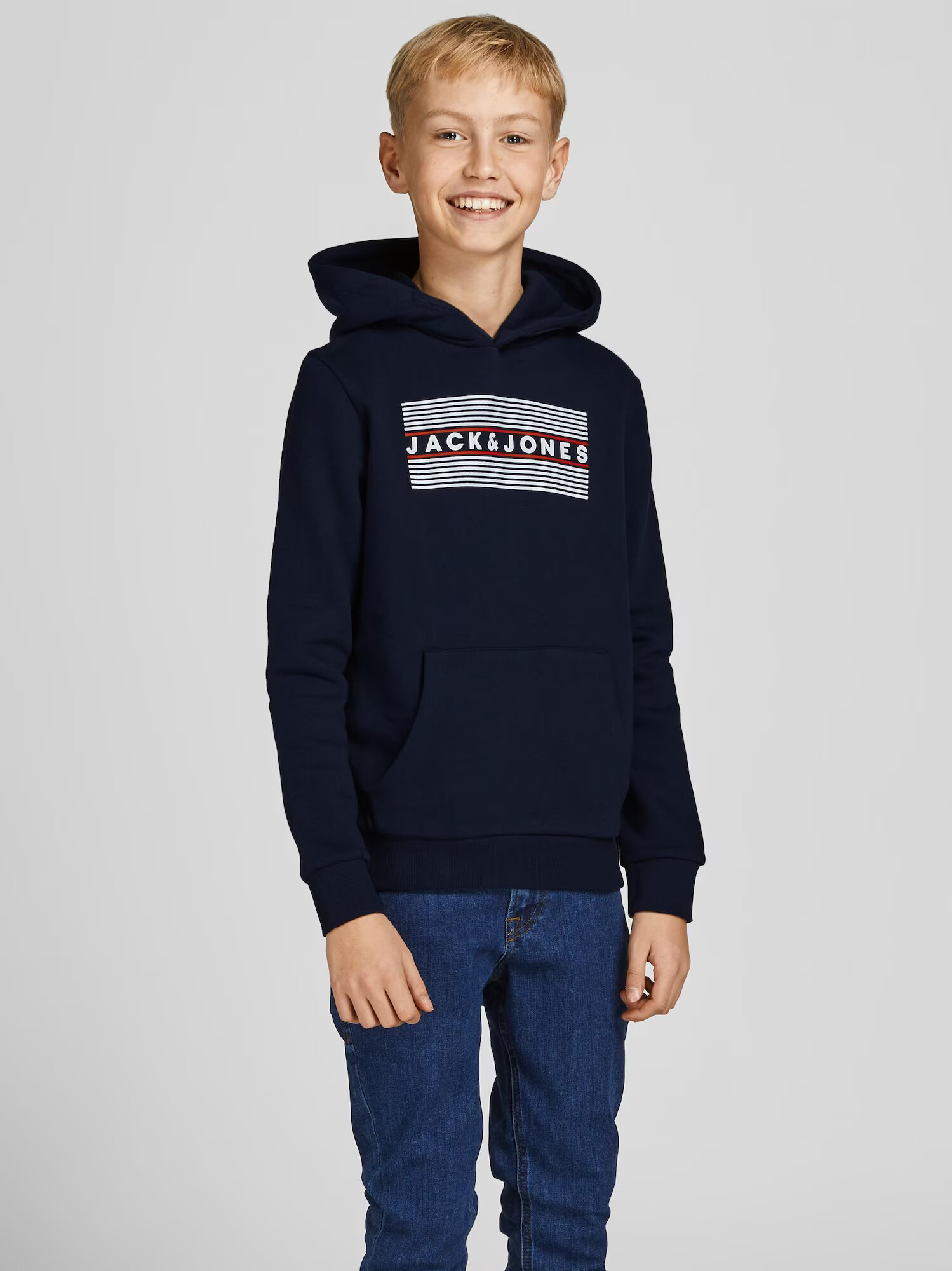 Jack & Jones Junior Pulover bleumarin / roșu / alb - Pled.ro