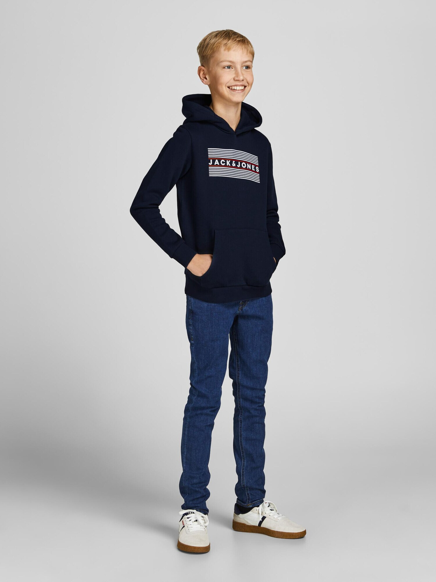 Jack & Jones Junior Pulover bleumarin / roșu / alb - Pled.ro