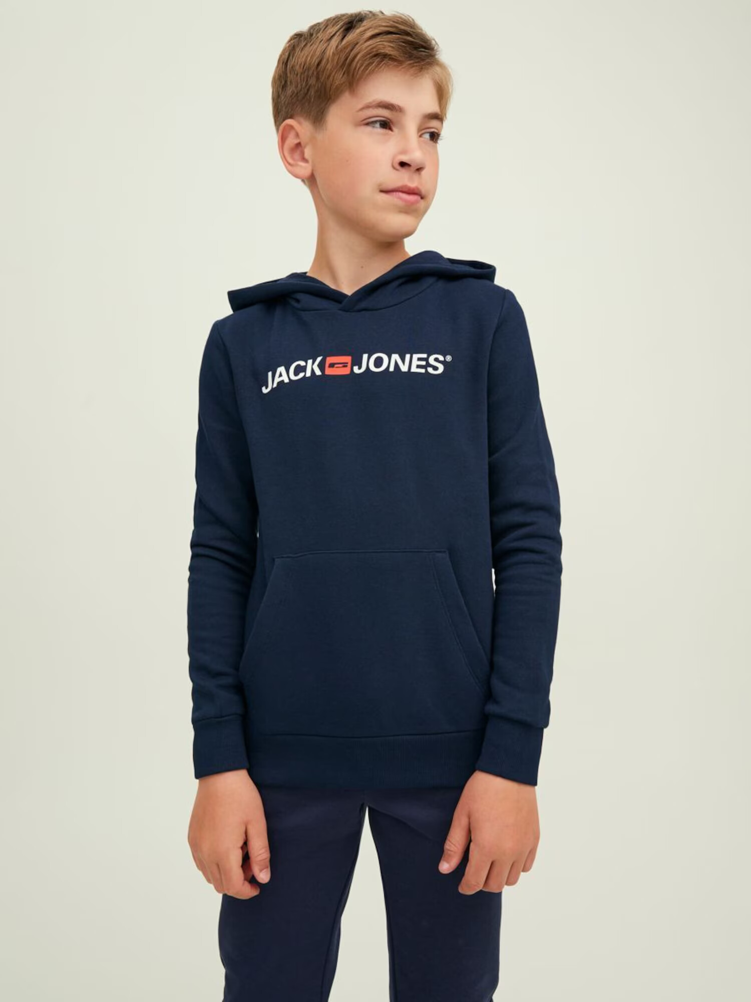 Jack & Jones Junior Bluză de molton bleumarin / roșu / alb - Pled.ro