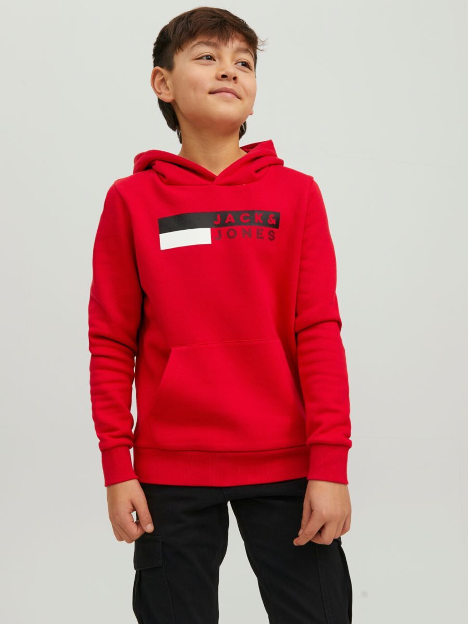 Jack & Jones Junior Bluză de molton bleumarin / roșu / alb - Pled.ro