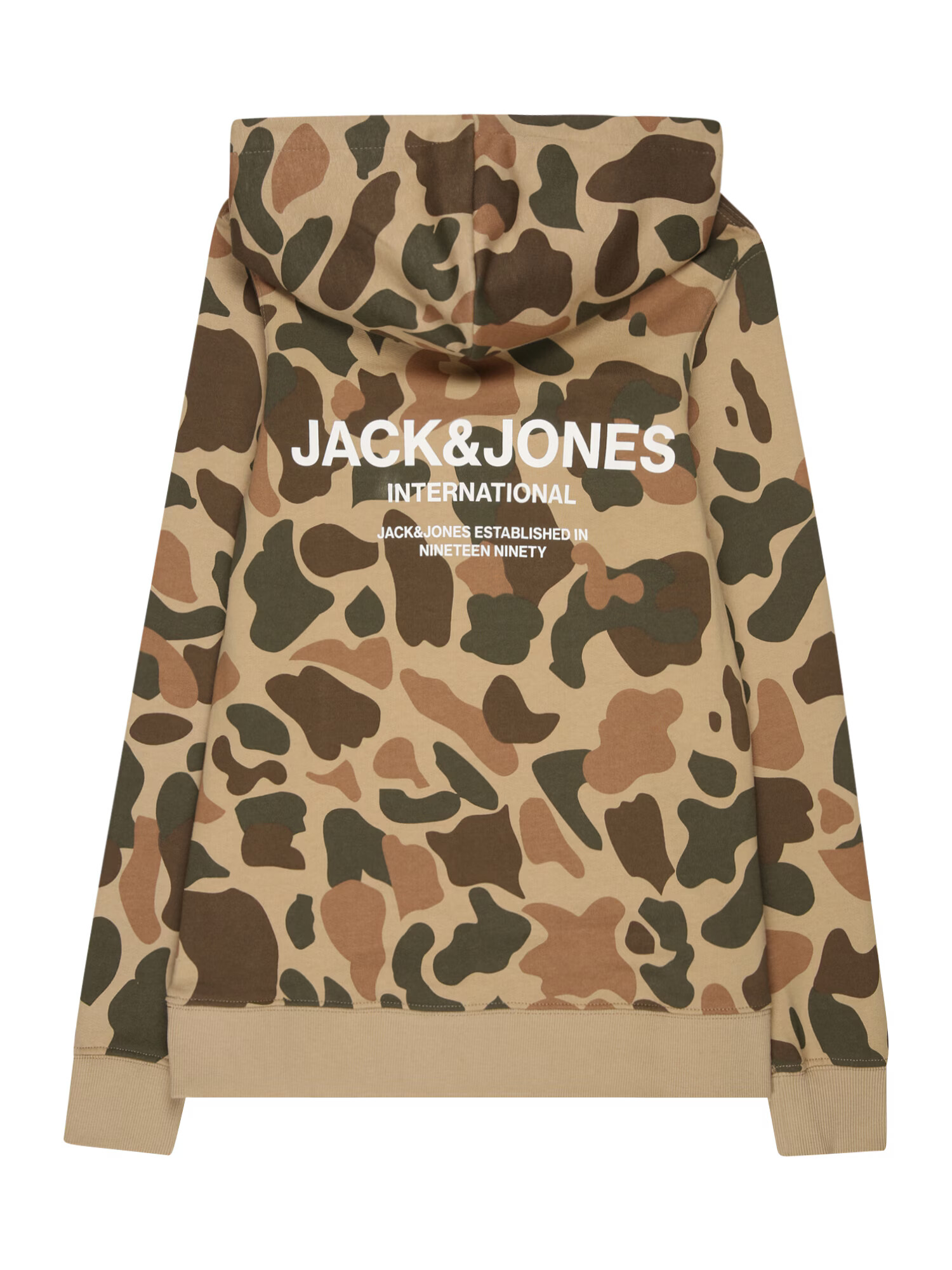 Jack & Jones Junior Bluză de molton 'CAMO' șampanie / maro / verde iarbă / alb - Pled.ro