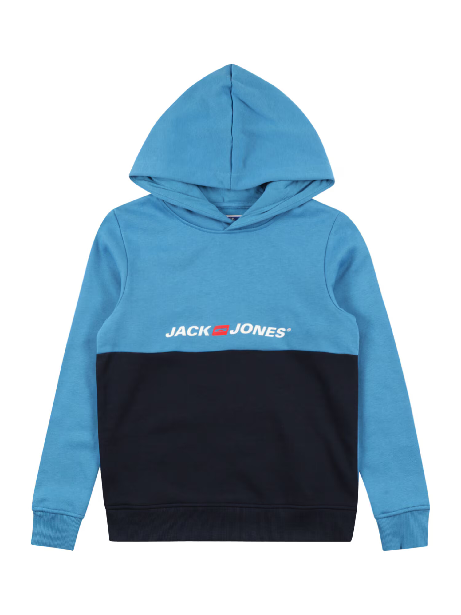 Jack & Jones Junior Bluză de molton 'Corps' bleumarin / azur / roși aprins / alb - Pled.ro