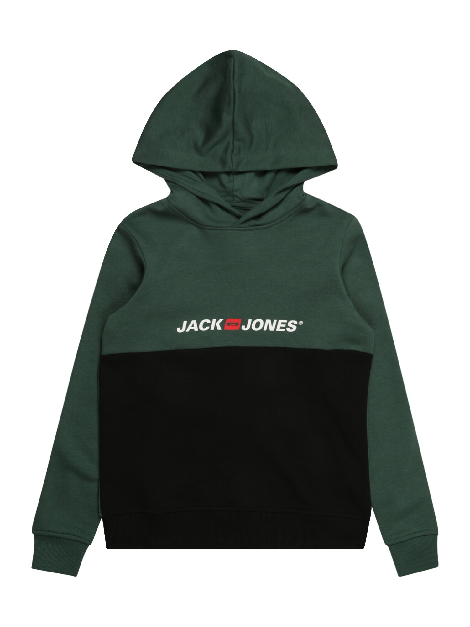 Jack & Jones Junior Bluză de molton 'Corps' verde închis / roși aprins / negru / alb - Pled.ro