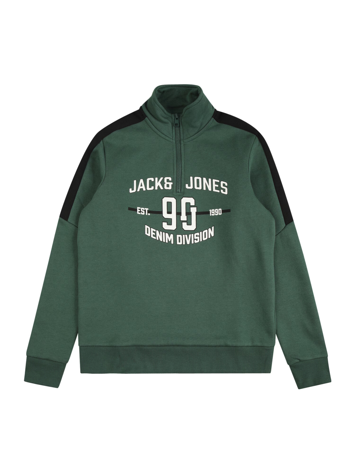 Jack & Jones Junior Bluză de molton 'DIVISION' verde închis / negru / alb - Pled.ro