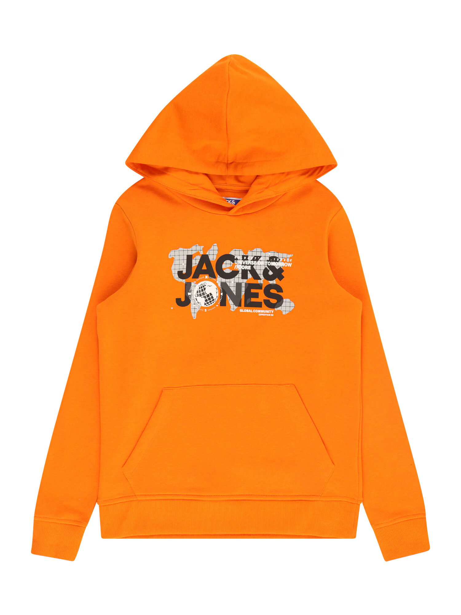 Jack & Jones Junior Bluză de molton 'Dust' gri / portocaliu / negru / alb - Pled.ro