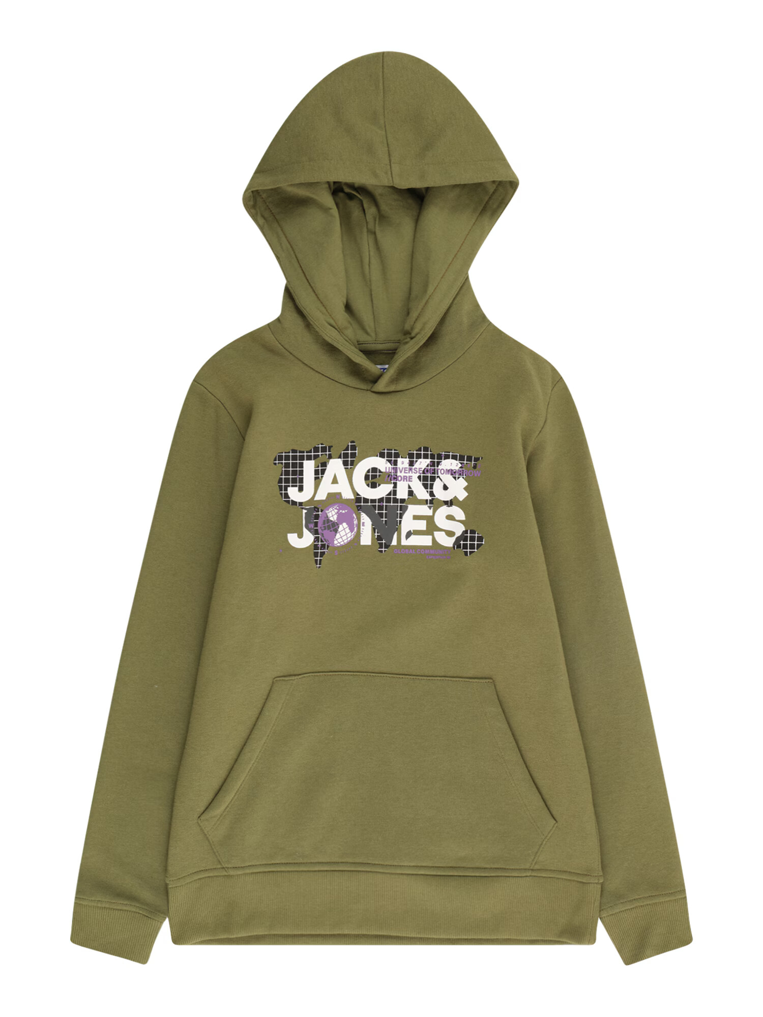 Jack & Jones Junior Bluză de molton 'DUST' oliv / lila / negru / alb - Pled.ro