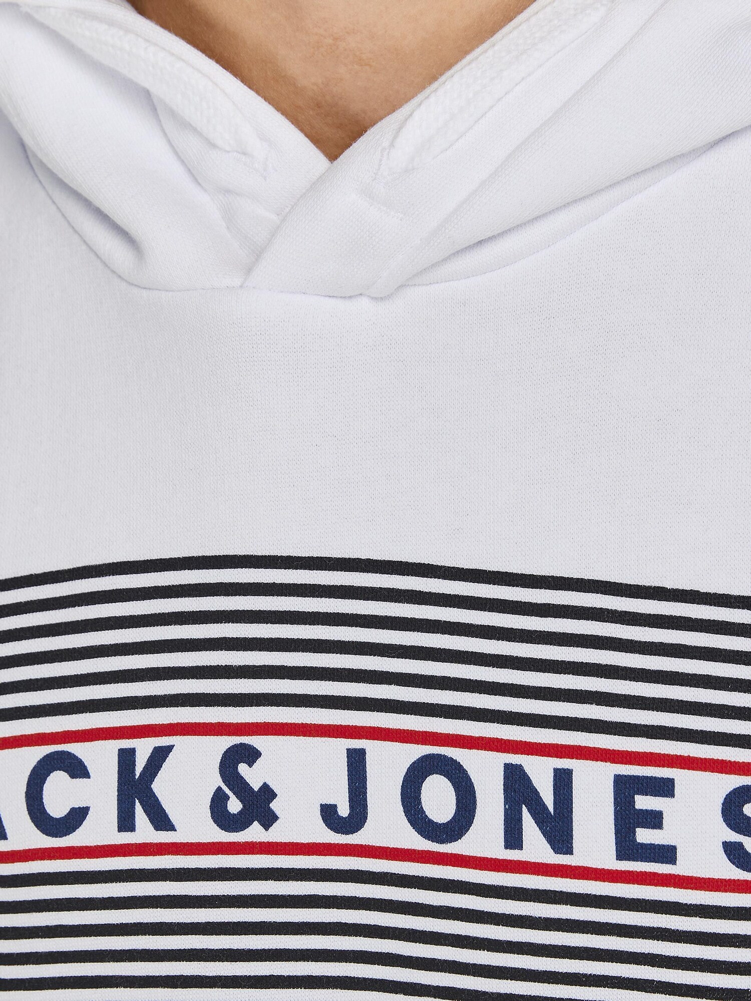 Jack & Jones Junior Bluză de molton 'ECORP' bleumarin / roși aprins / negru / alb - Pled.ro