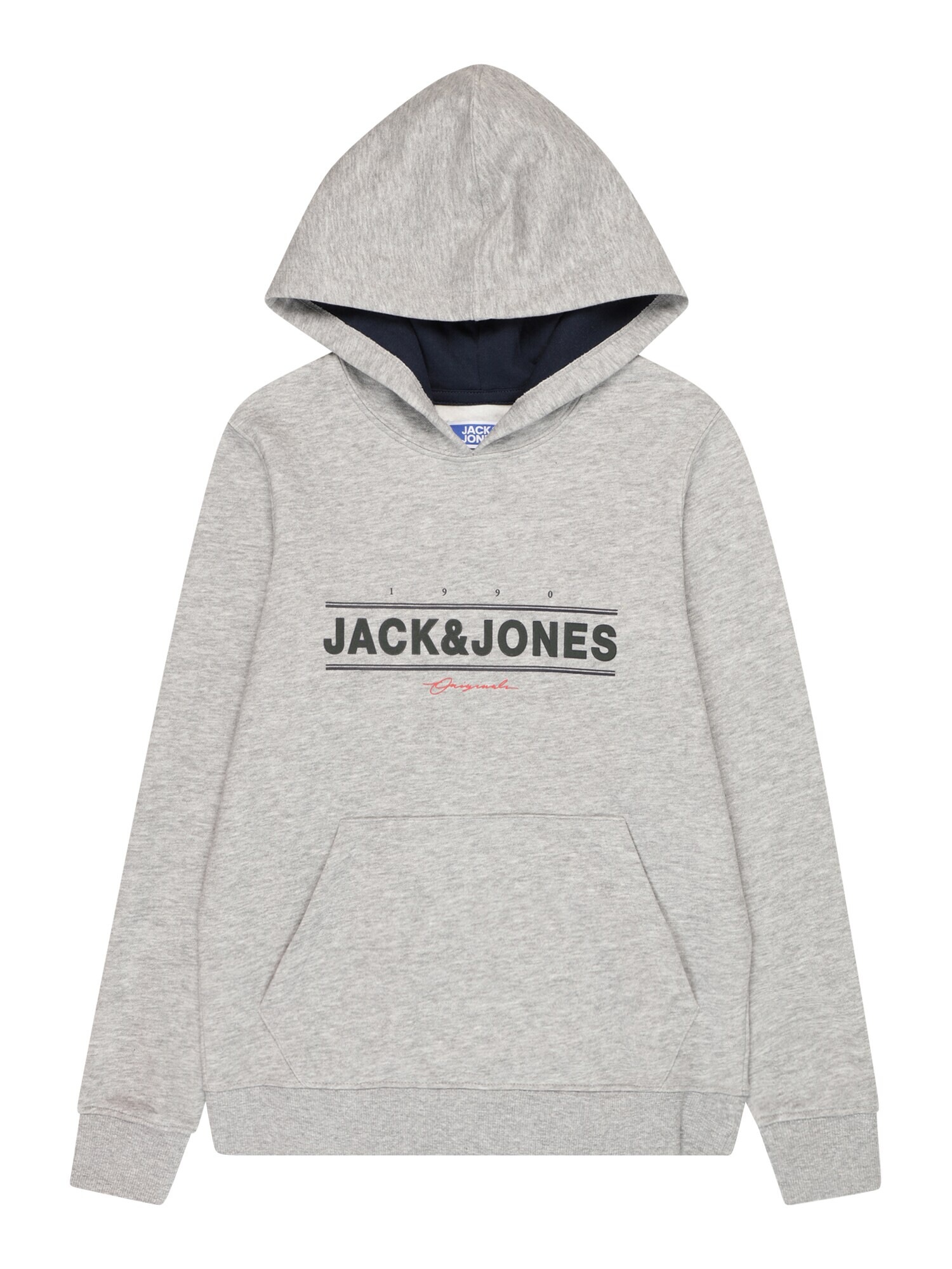 Jack & Jones Junior Bluză de molton 'FRIDAY' gri deschis / portocaliu somon / negru - Pled.ro