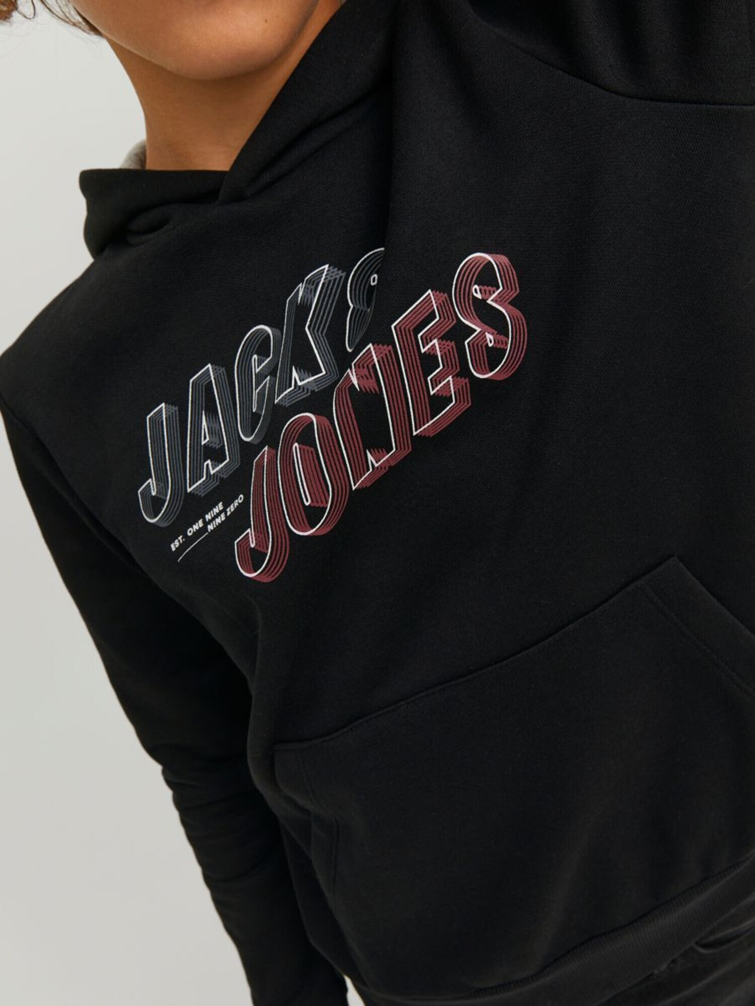 Jack & Jones Junior Bluză de molton 'Friday' gri / roz / negru / alb - Pled.ro