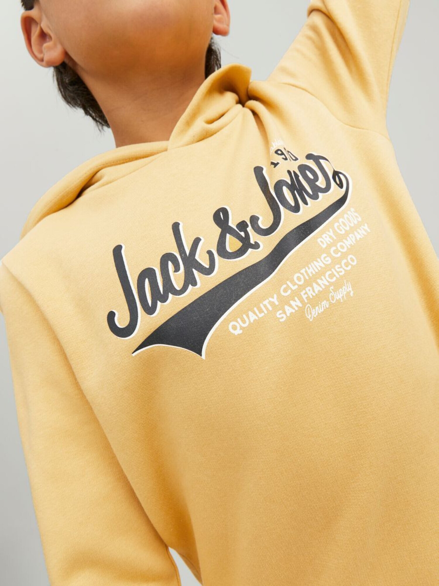 Jack & Jones Junior Bluză de molton galben / gri / alb - Pled.ro