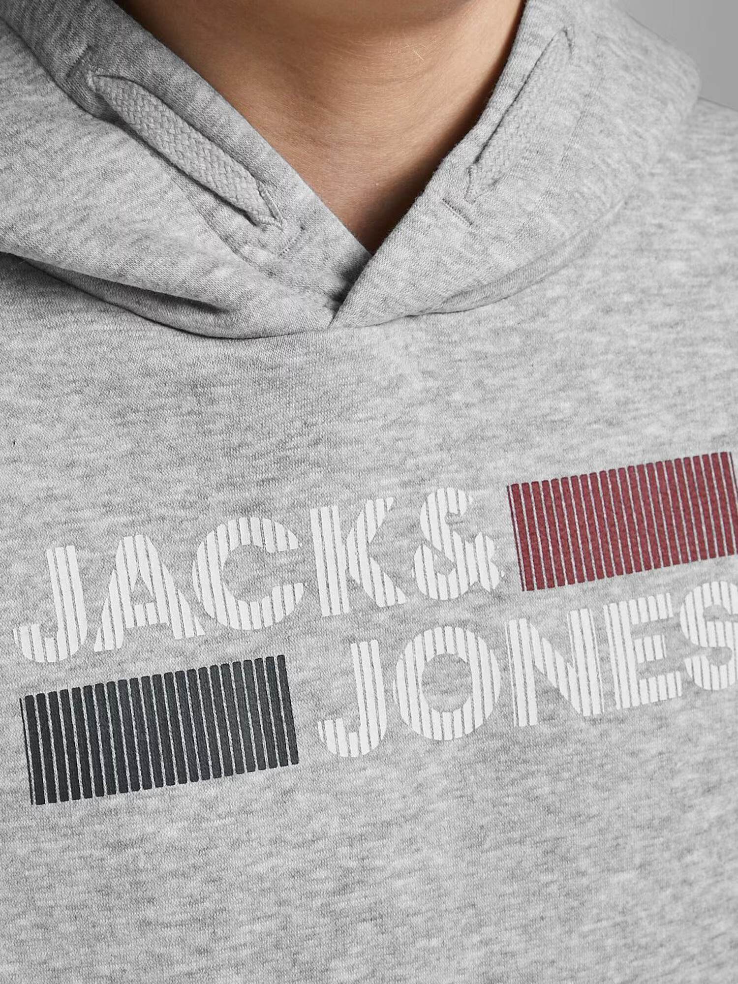 Jack & Jones Junior Bluză de molton gri amestecat / roşu închis / negru / alb - Pled.ro