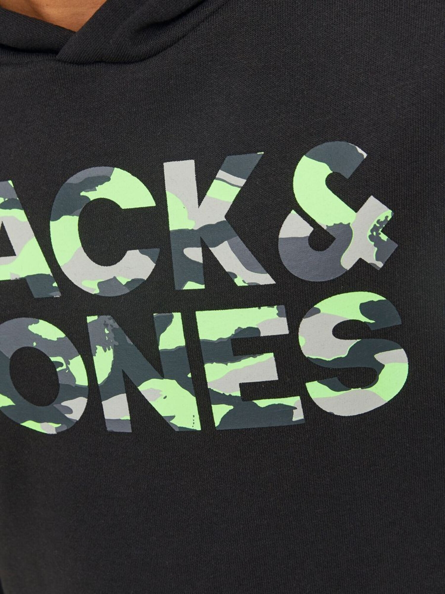 Jack & Jones Junior Bluză de molton 'Miles' gri / verde neon / negru - Pled.ro