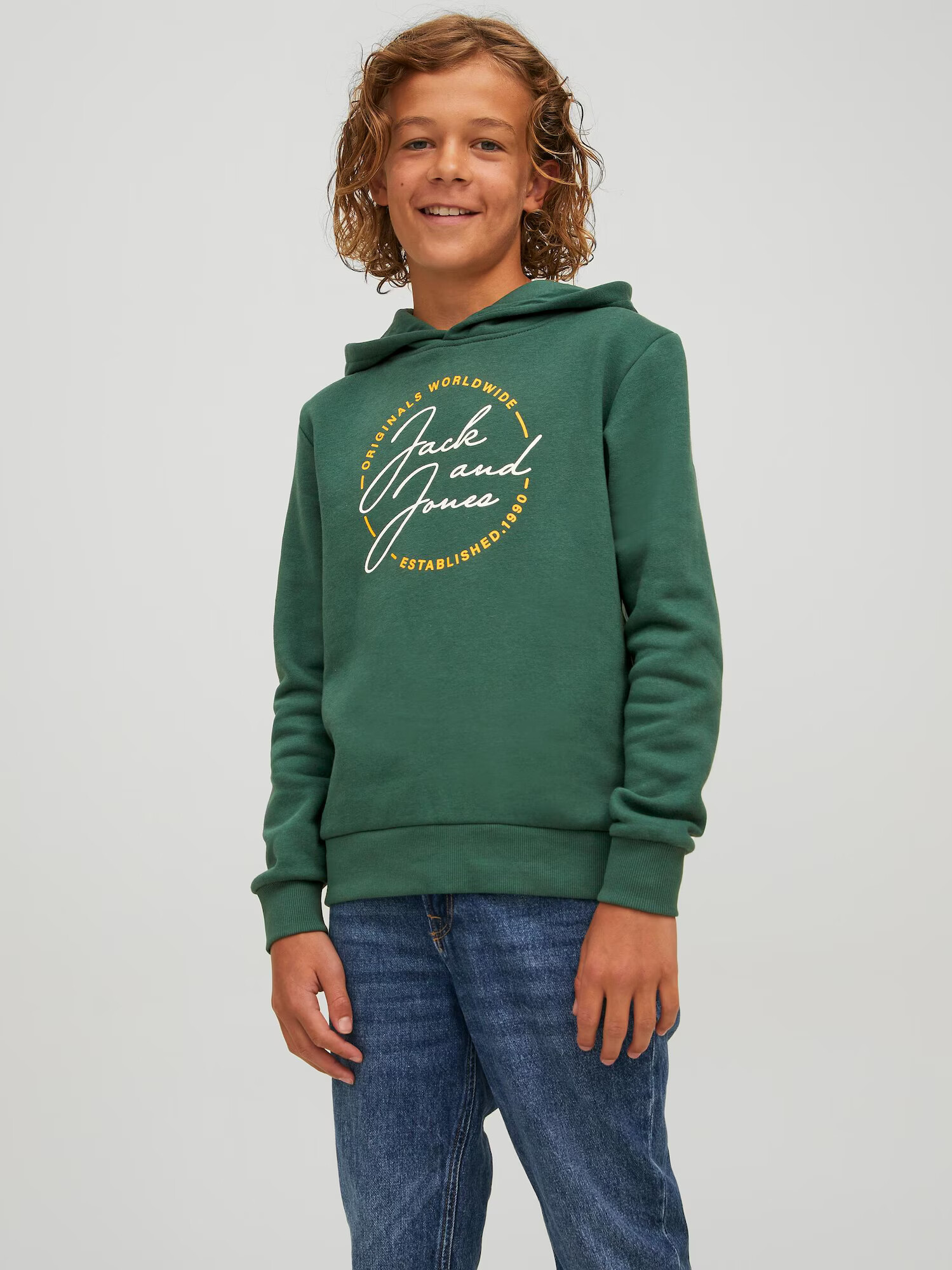 Jack & Jones Junior Bluză de molton 'Jerrys' galben / verde / alb - Pled.ro