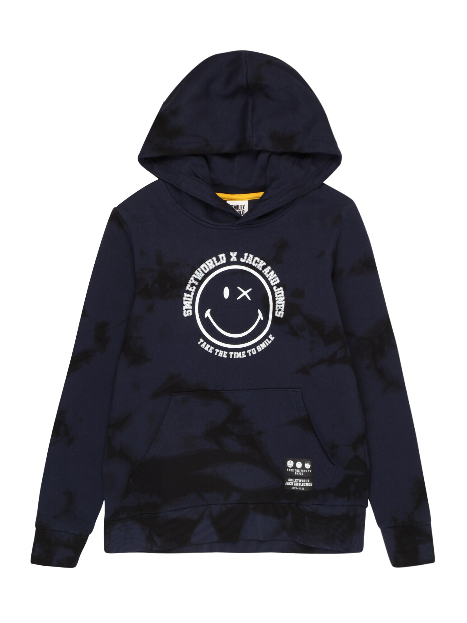 Jack & Jones Junior Bluză de molton 'JORSMILEYWORLD SWEAT HOOD JNR' bleumarin - Pled.ro