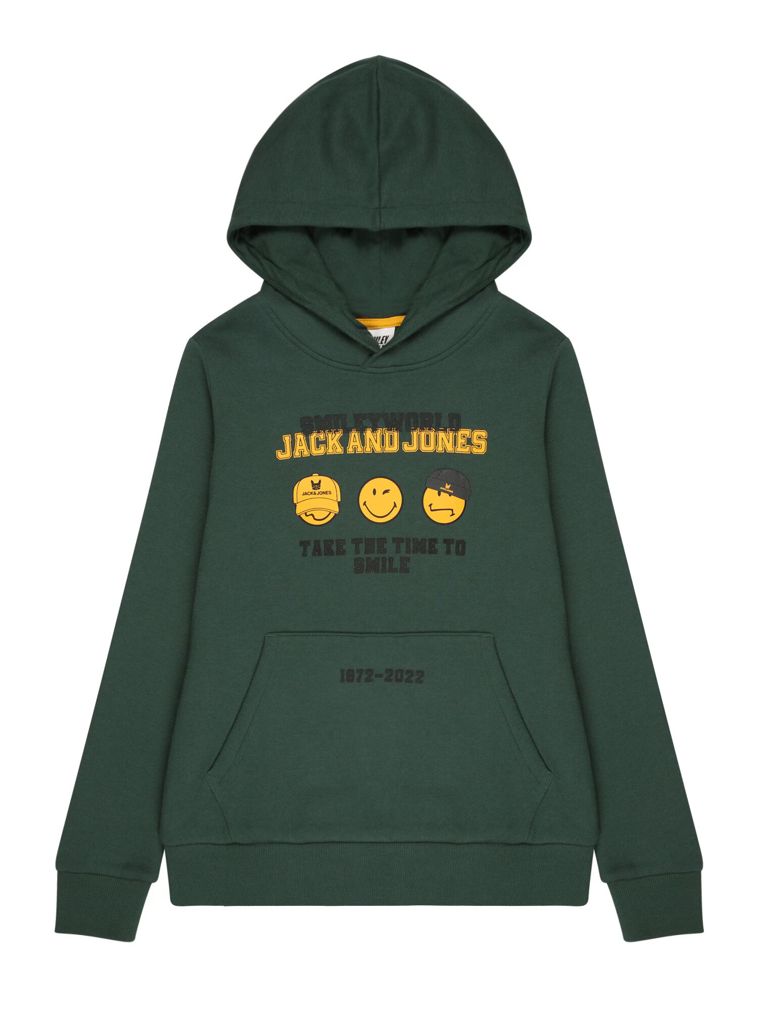 Jack & Jones Junior Bluză de molton 'JORSMILEYWORLD SWEAT HOOD JNR' kaki - Pled.ro