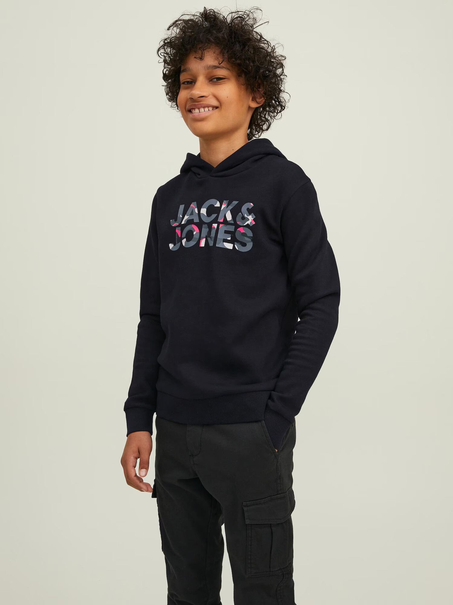 Jack & Jones Junior Bluză de molton kaki / negru - Pled.ro