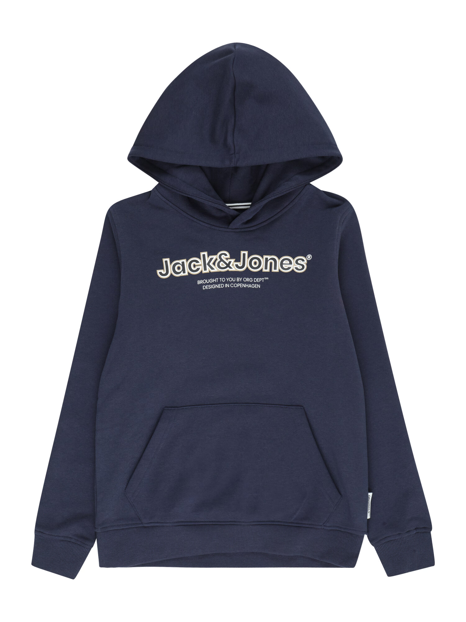 Jack & Jones Junior Bluză de molton 'Lakewood' bleumarin / gri deschis / alb - Pled.ro