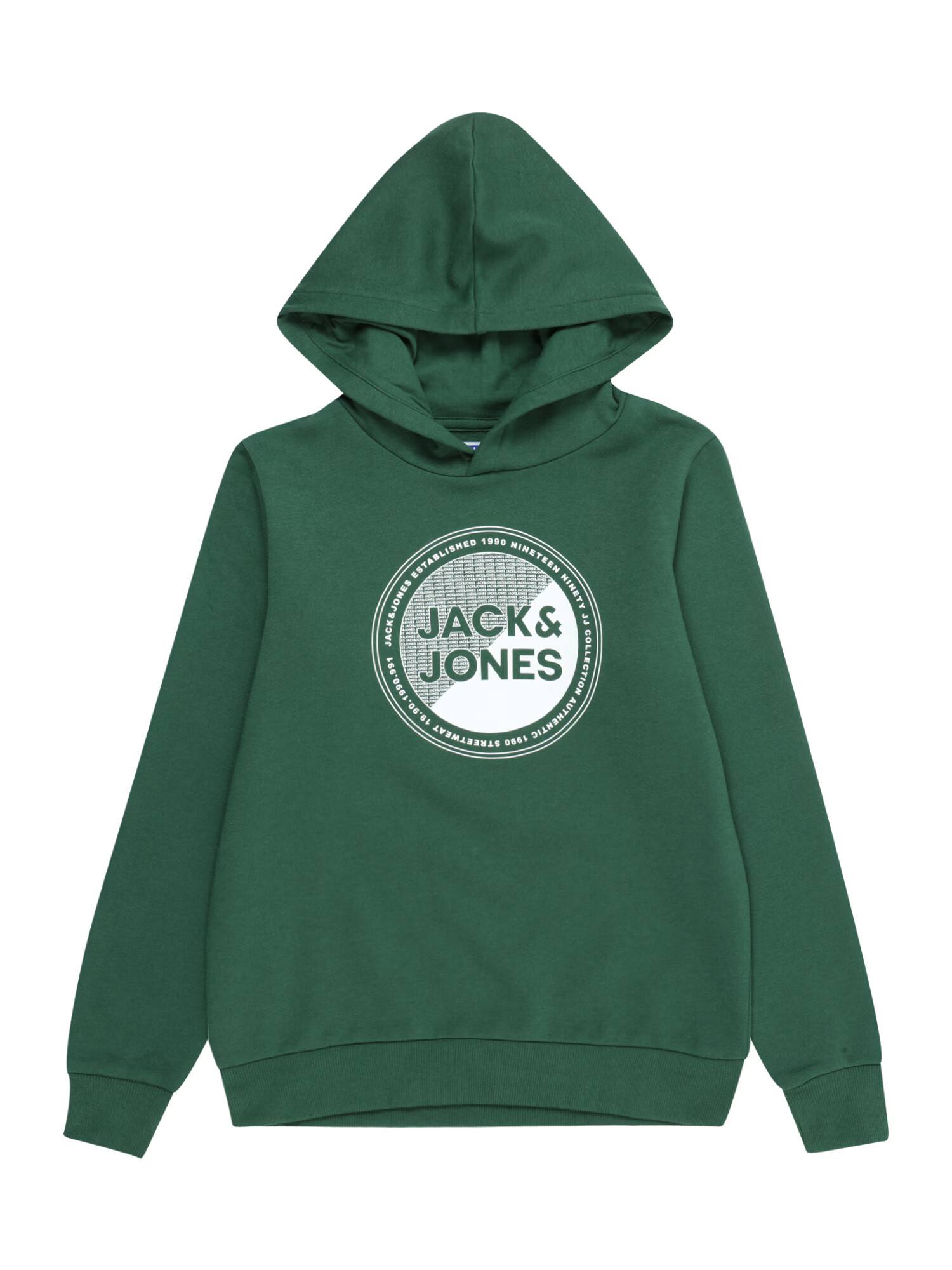 Jack & Jones Junior Bluză de molton 'LOYD' verde închis / alb - Pled.ro