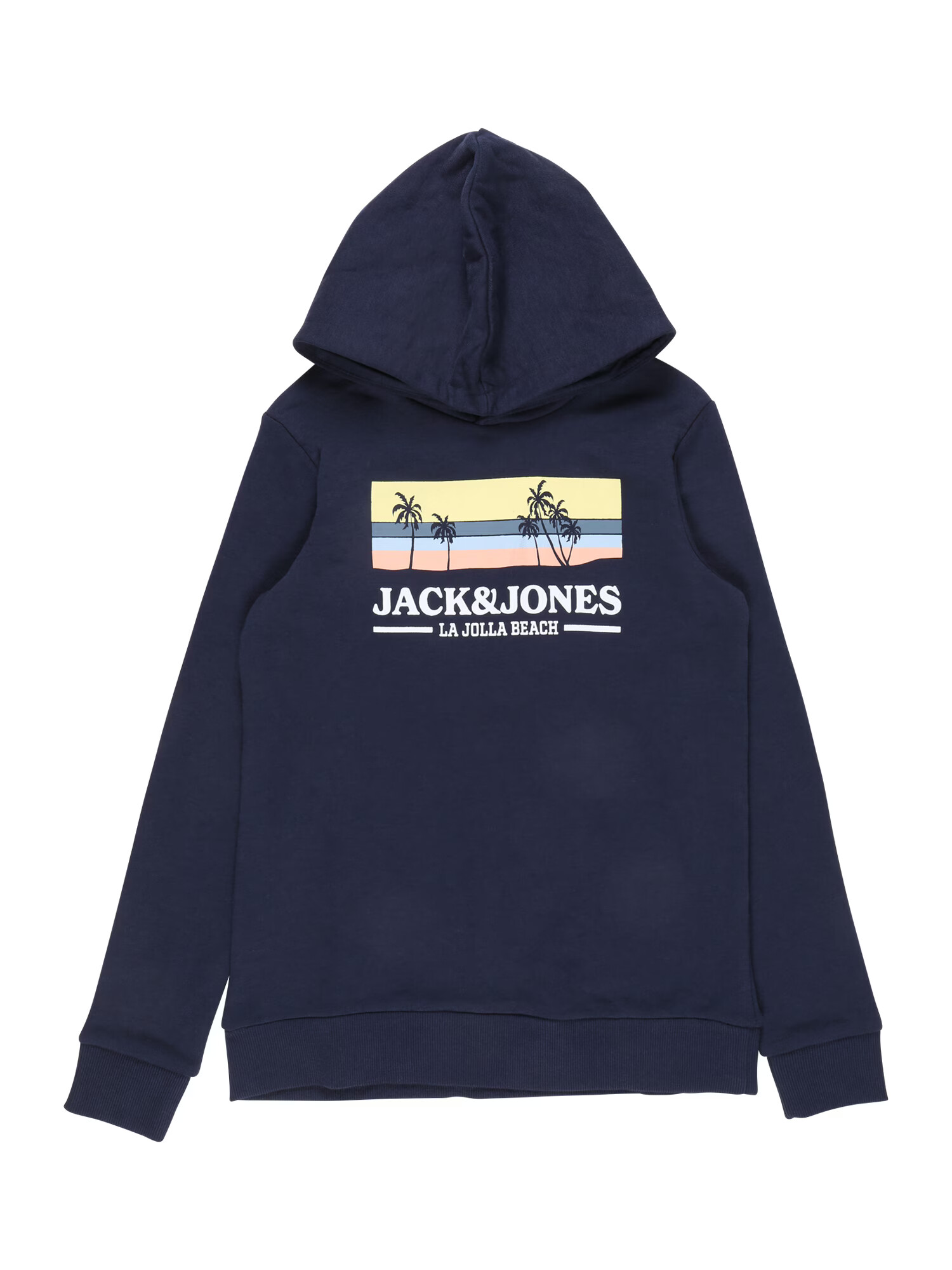 Jack & Jones Junior Bluză de molton 'MALIBU' bleumarin / albastru deschis / galben deschis / portocaliu caisă / alb - Pled.ro