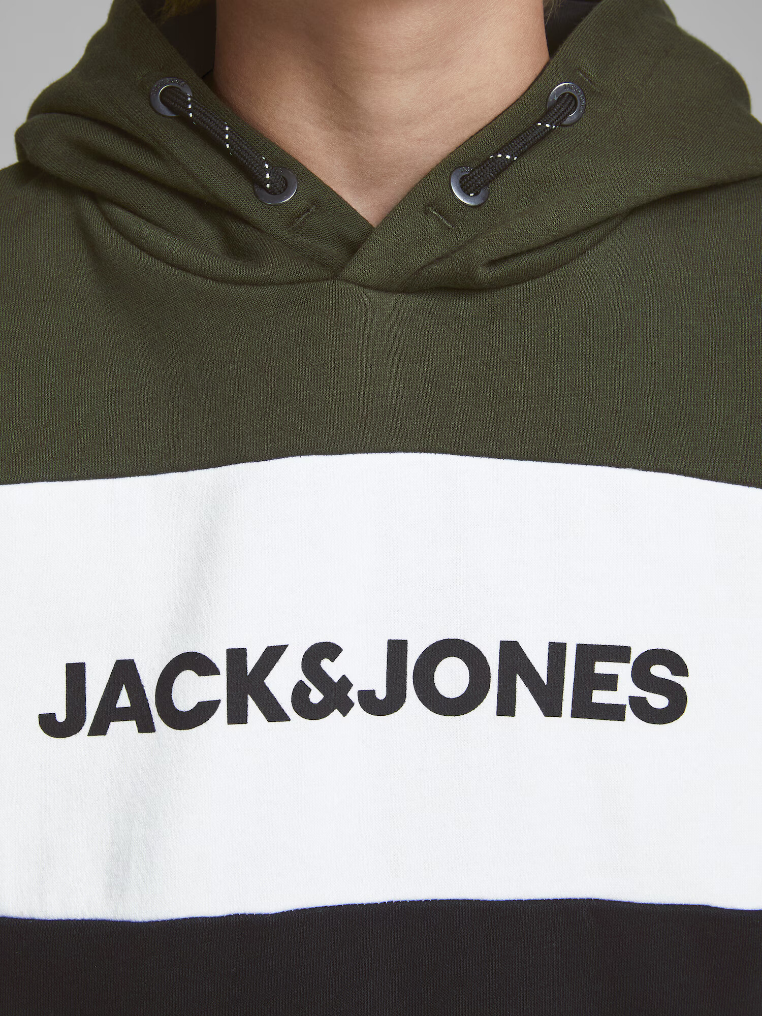 Jack & Jones Junior Bluză de molton maro mokka / negru / alb - Pled.ro