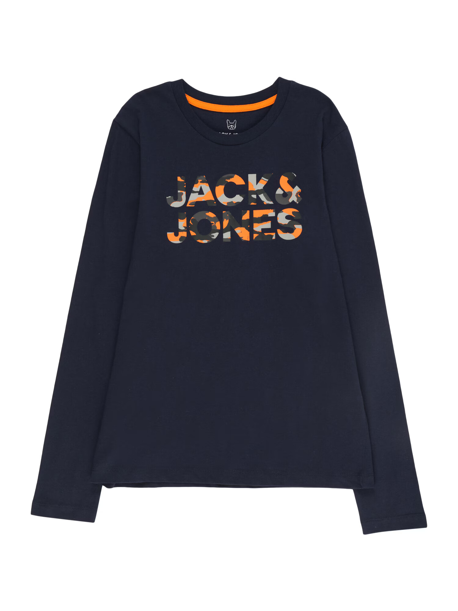 Jack & Jones Junior Tricou 'MILES' bleumarin / gri / gri metalic / portocaliu - Pled.ro