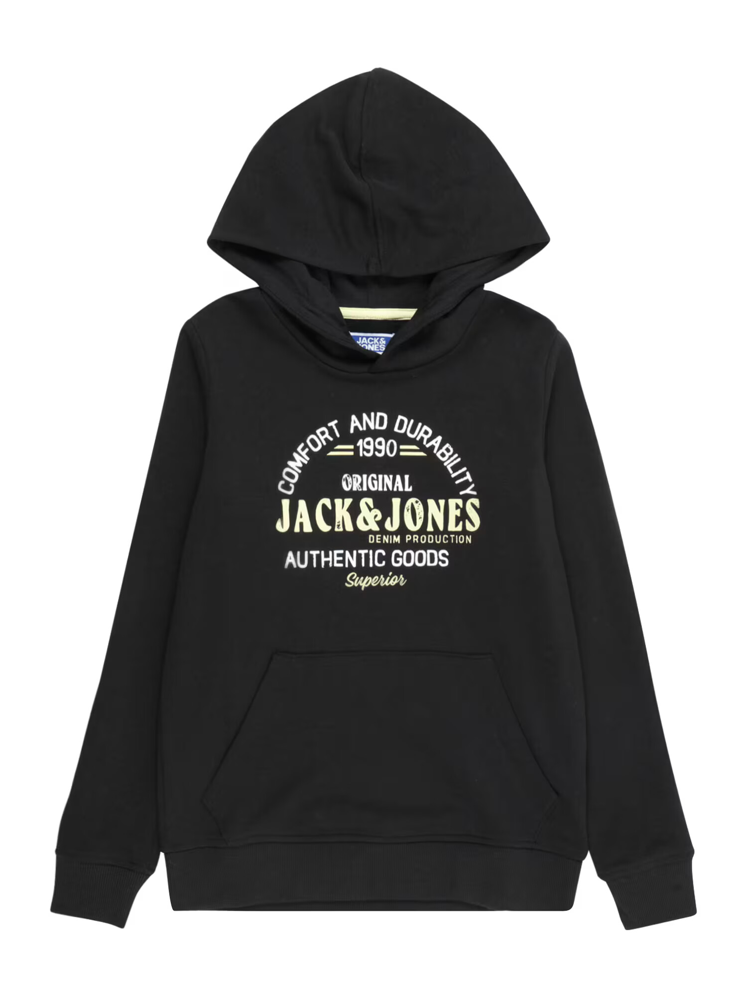 Jack & Jones Junior Bluză de molton 'MINDS' galben pastel / negru / alb natural - Pled.ro