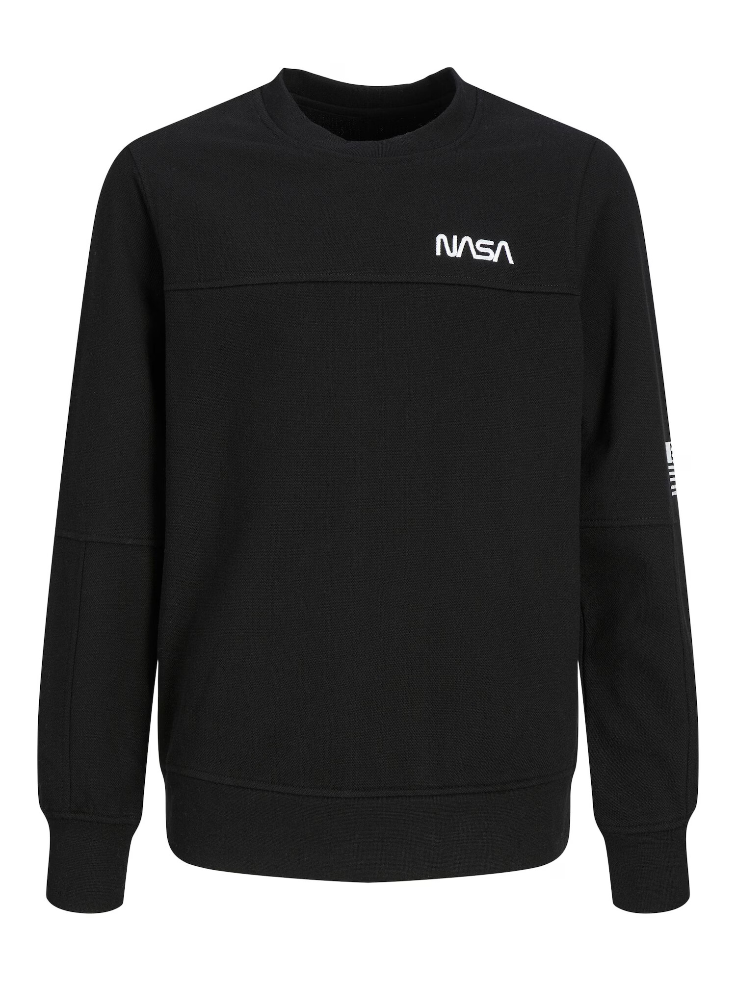 Jack & Jones Junior Bluză de molton 'Nasa' negru / alb - Pled.ro