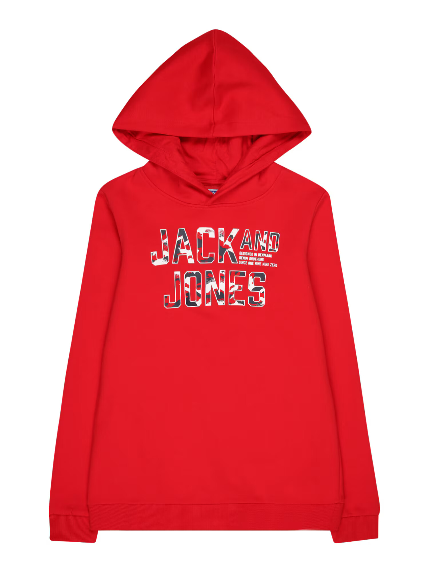 Jack & Jones Junior Bluză de molton 'PEACE WALKER' albastru noapte / roșu / alb - Pled.ro