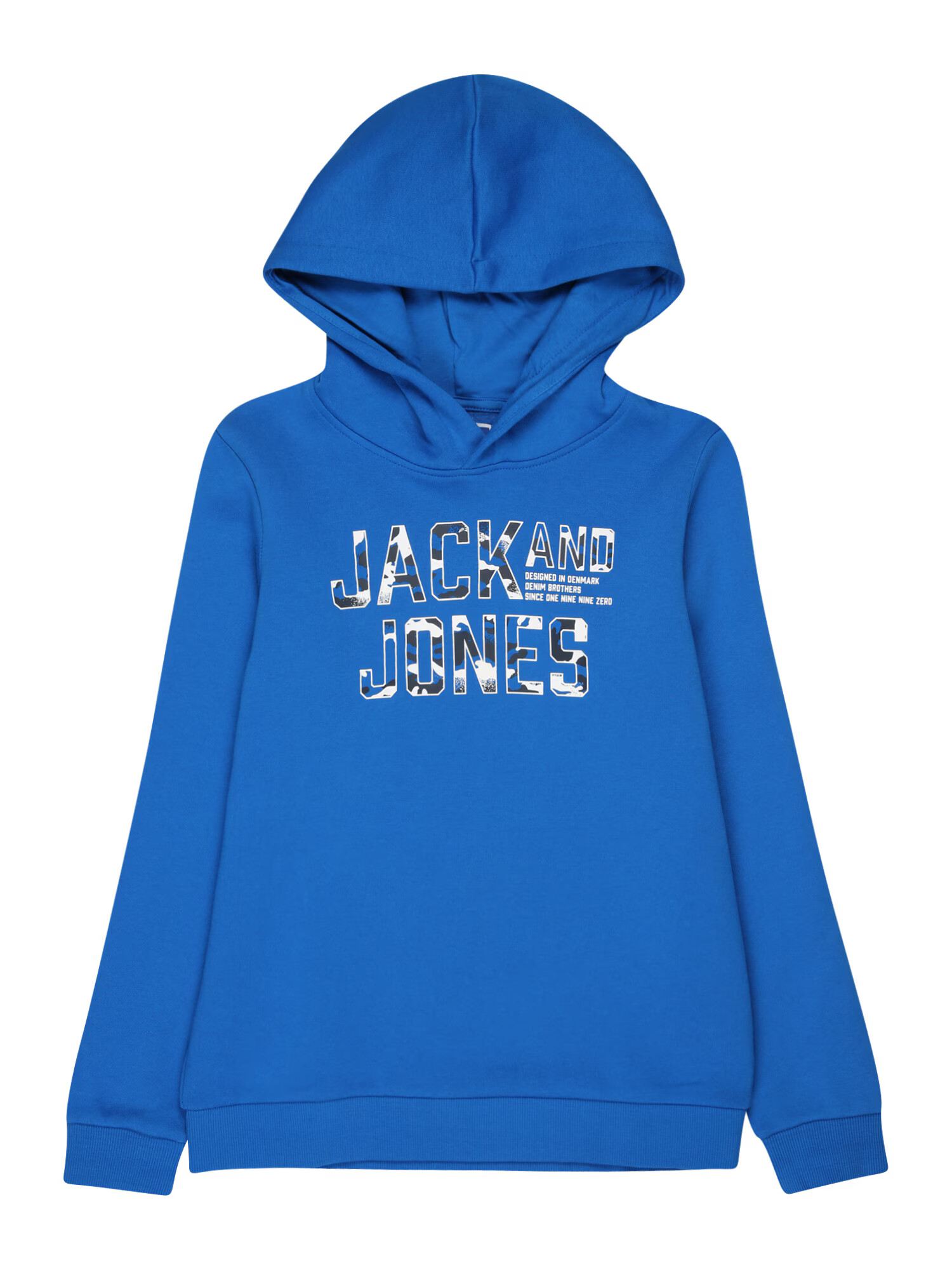 Jack & Jones Junior Bluză de molton 'PEACE WALKER' azuriu / negru / alb - Pled.ro