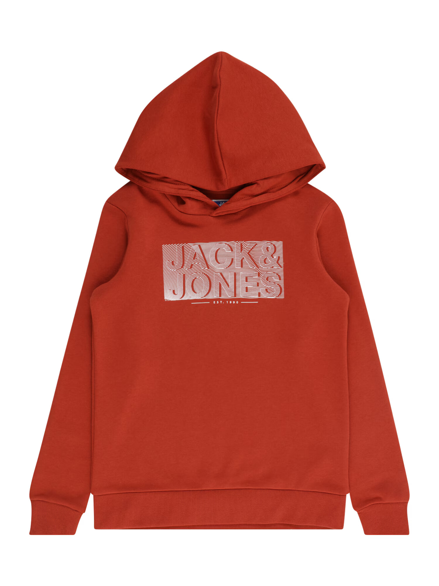 Jack & Jones Junior Bluză de molton 'PETER' roșu ruginiu / alb - Pled.ro