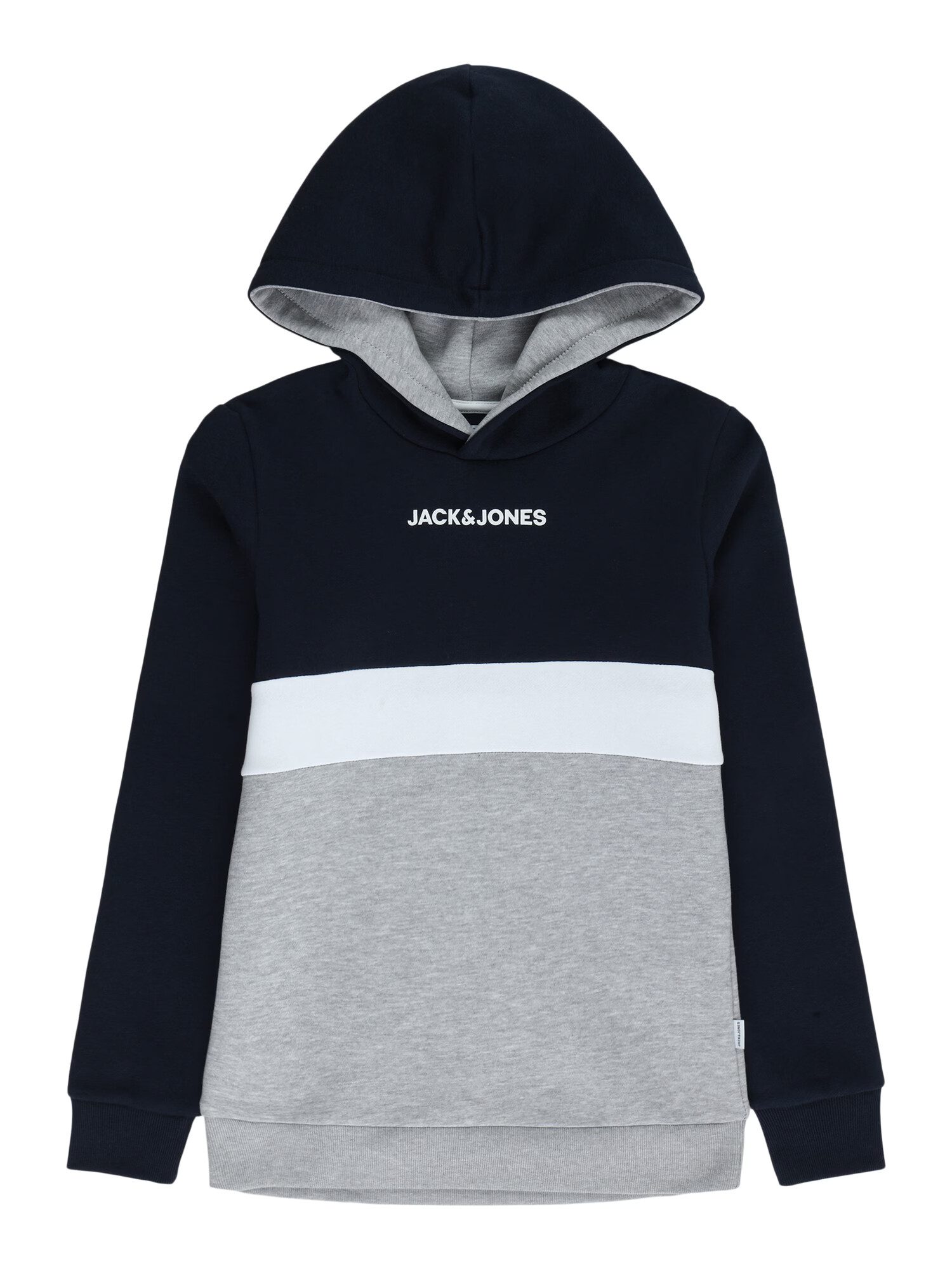 Jack & Jones Junior Bluză de molton 'REID' bleumarin / gri amestecat / alb - Pled.ro