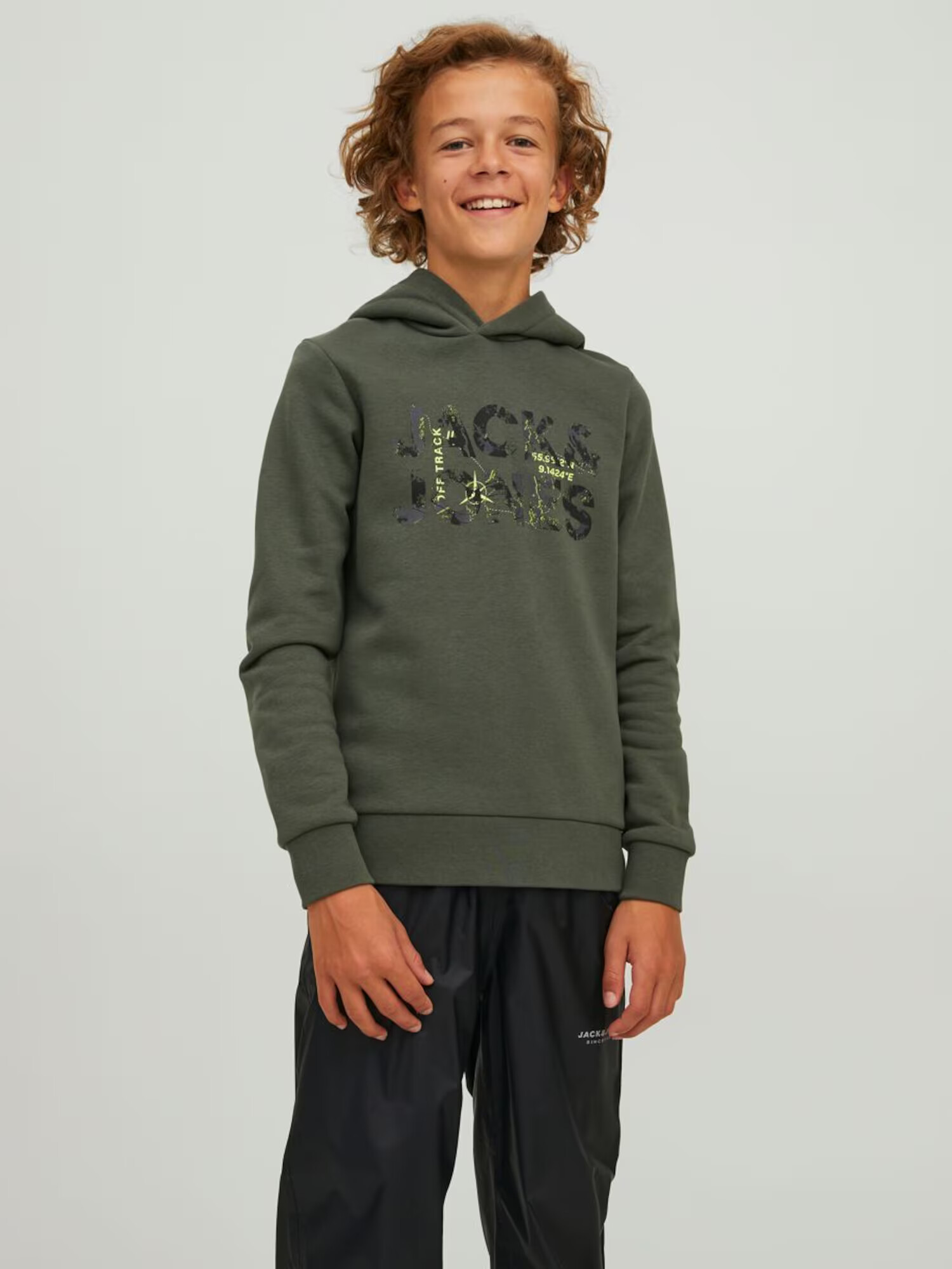 Jack & Jones Junior Bluză de molton 'Tech' sepie / galben / gri metalic / kaki - Pled.ro