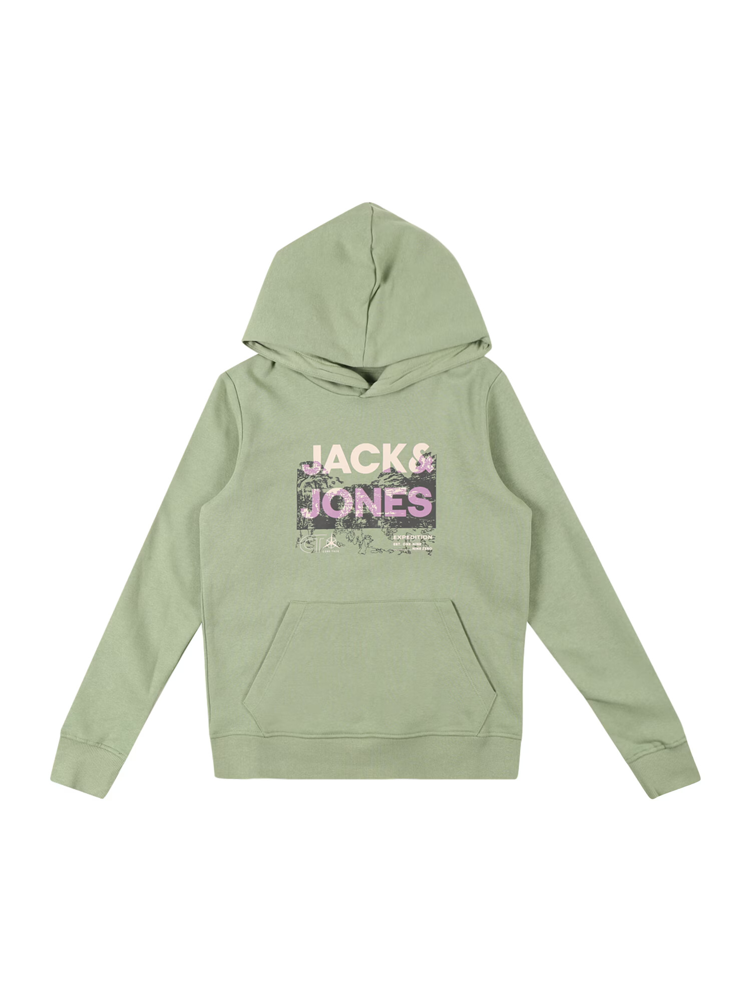 Jack & Jones Junior Bluză de molton 'TREK' bej / verde deschis / lila / negru - Pled.ro