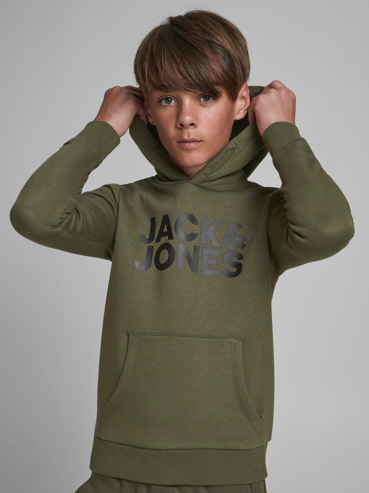 Jack & Jones Junior Bluză de molton verde închis / negru - Pled.ro