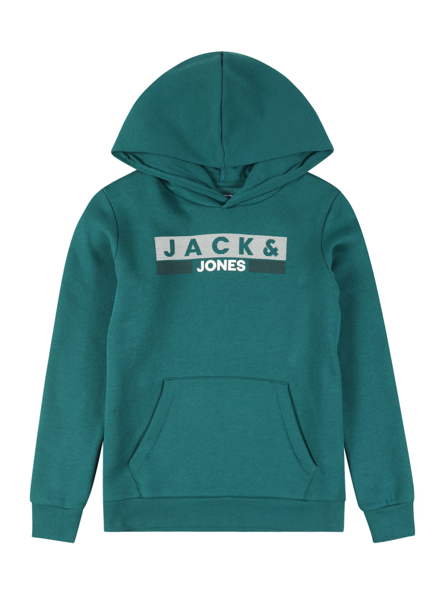 Jack & Jones Junior Bluză de molton verde smarald / alb - Pled.ro