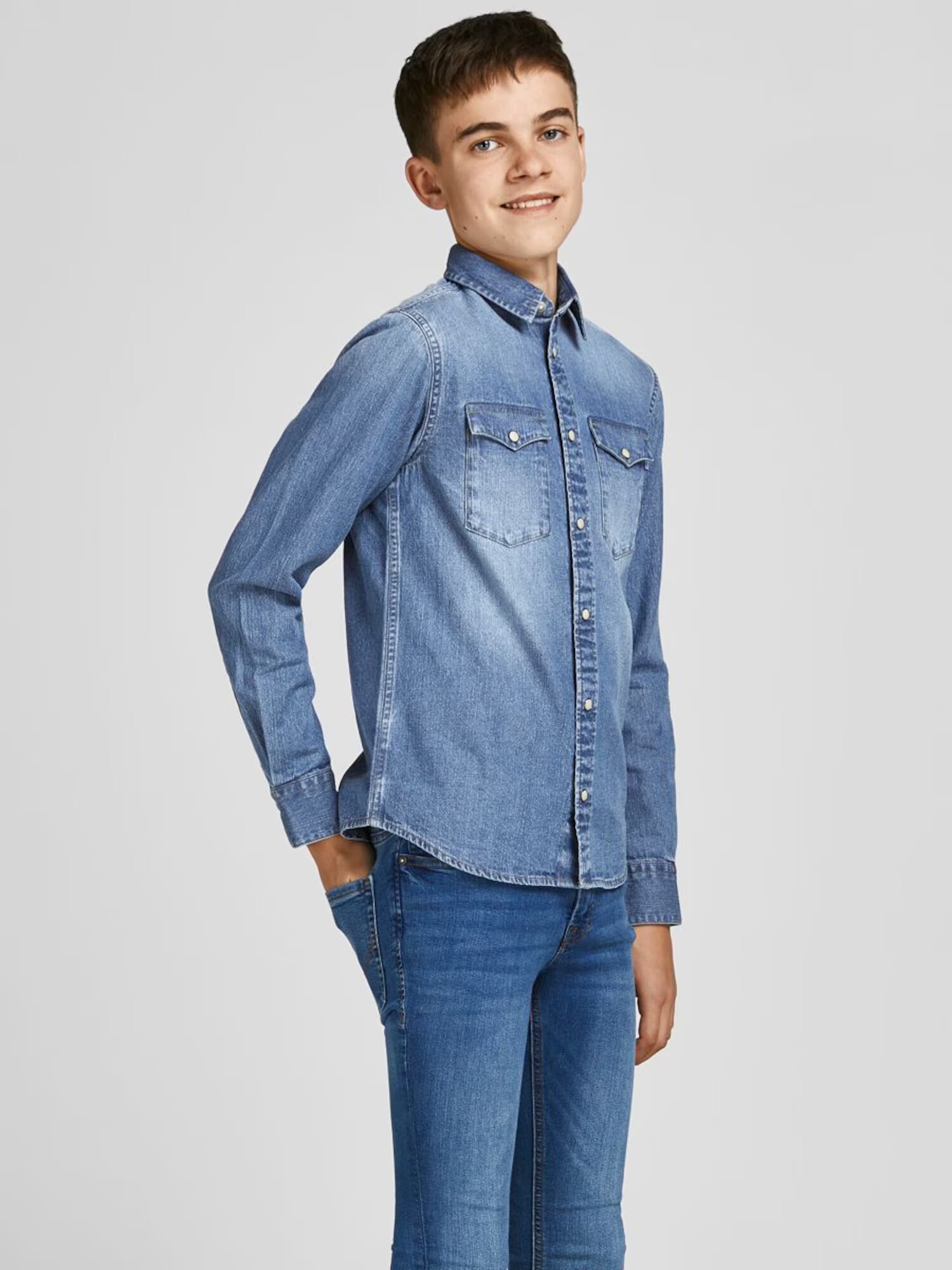 Jack & Jones Junior Cămașă albastru denim - Pled.ro