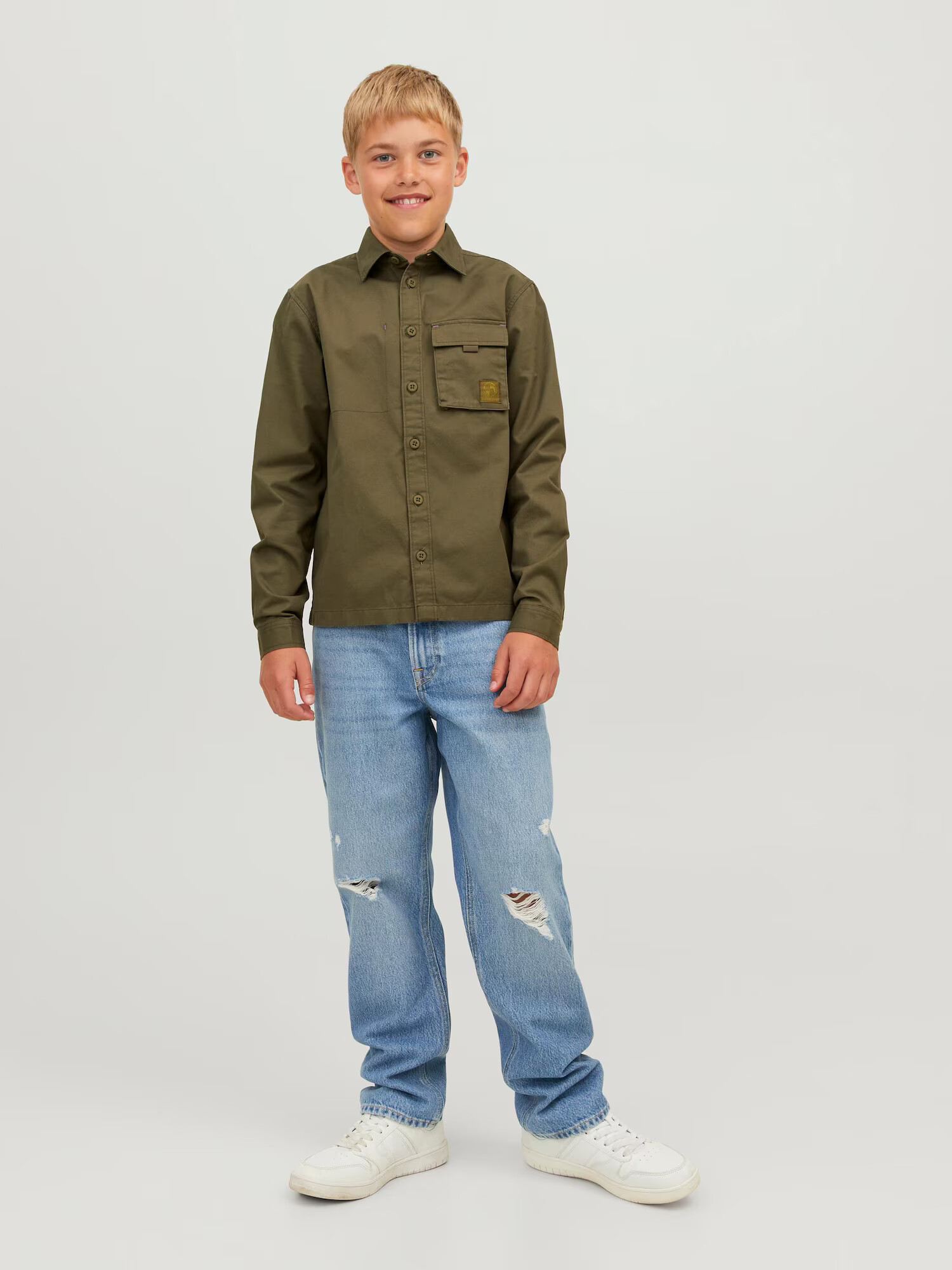 Jack & Jones Junior Cămașă 'Dust' oliv - Pled.ro