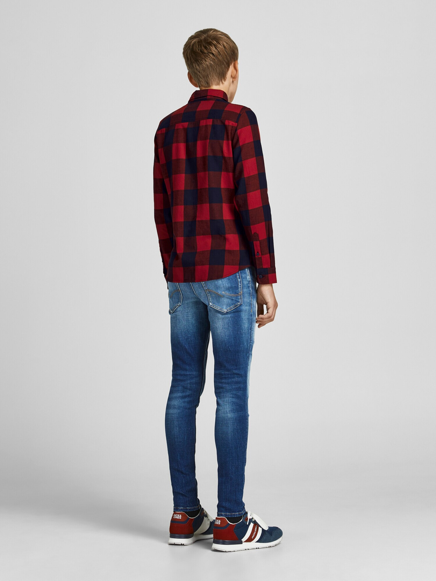 Jack & Jones Junior Cămașă 'Gingham' roșu / negru - Pled.ro