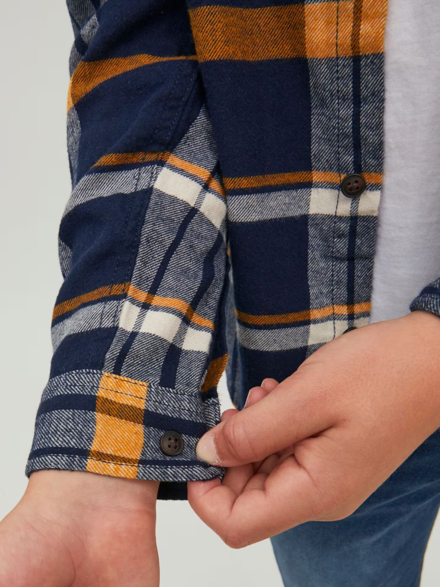 Jack & Jones Junior Cămașă 'Owen' albastru / gri / portocaliu / alb - Pled.ro