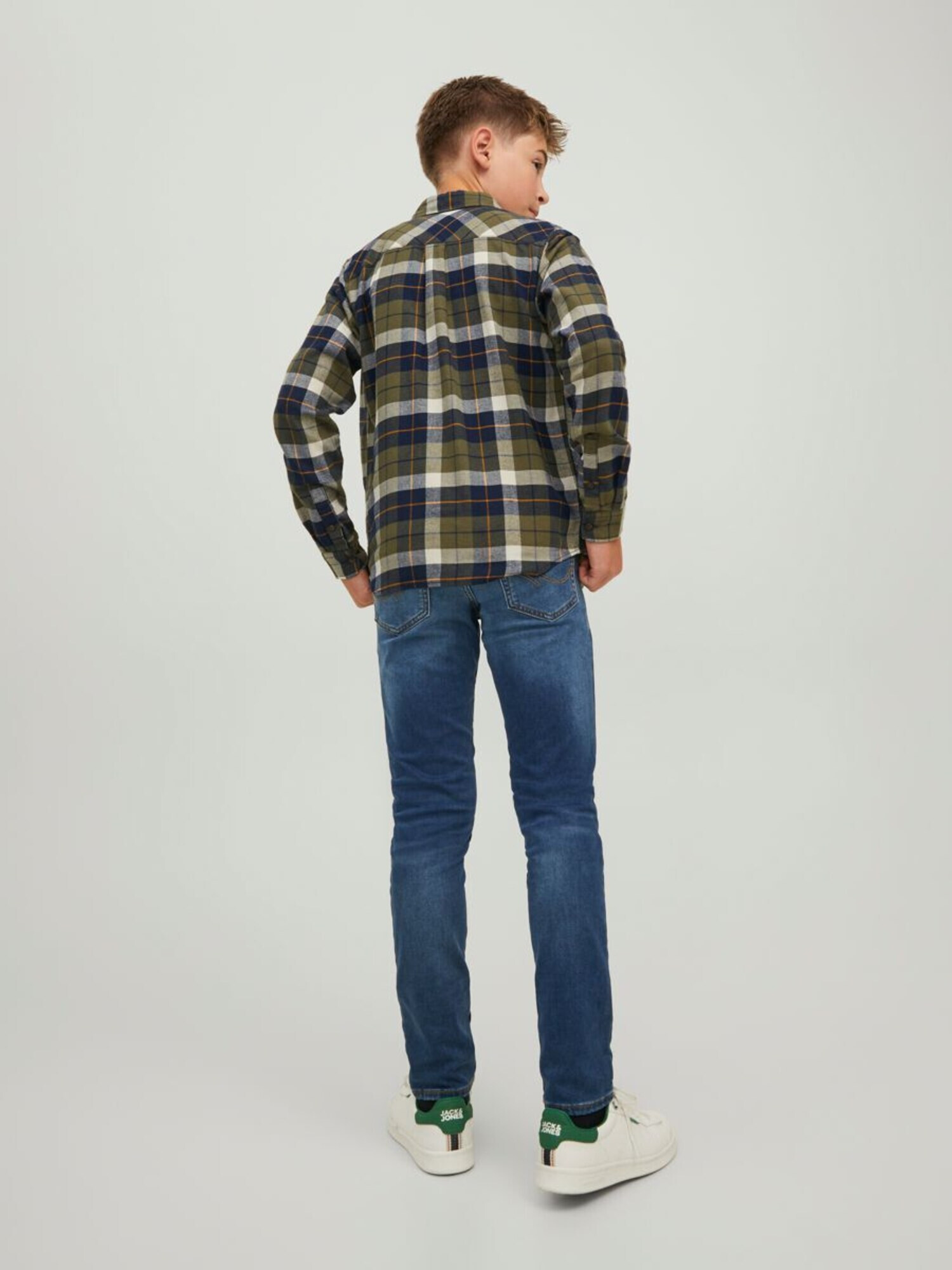 Jack & Jones Junior Cămașă 'Owen' albastru / verde / portocaliu / alb - Pled.ro