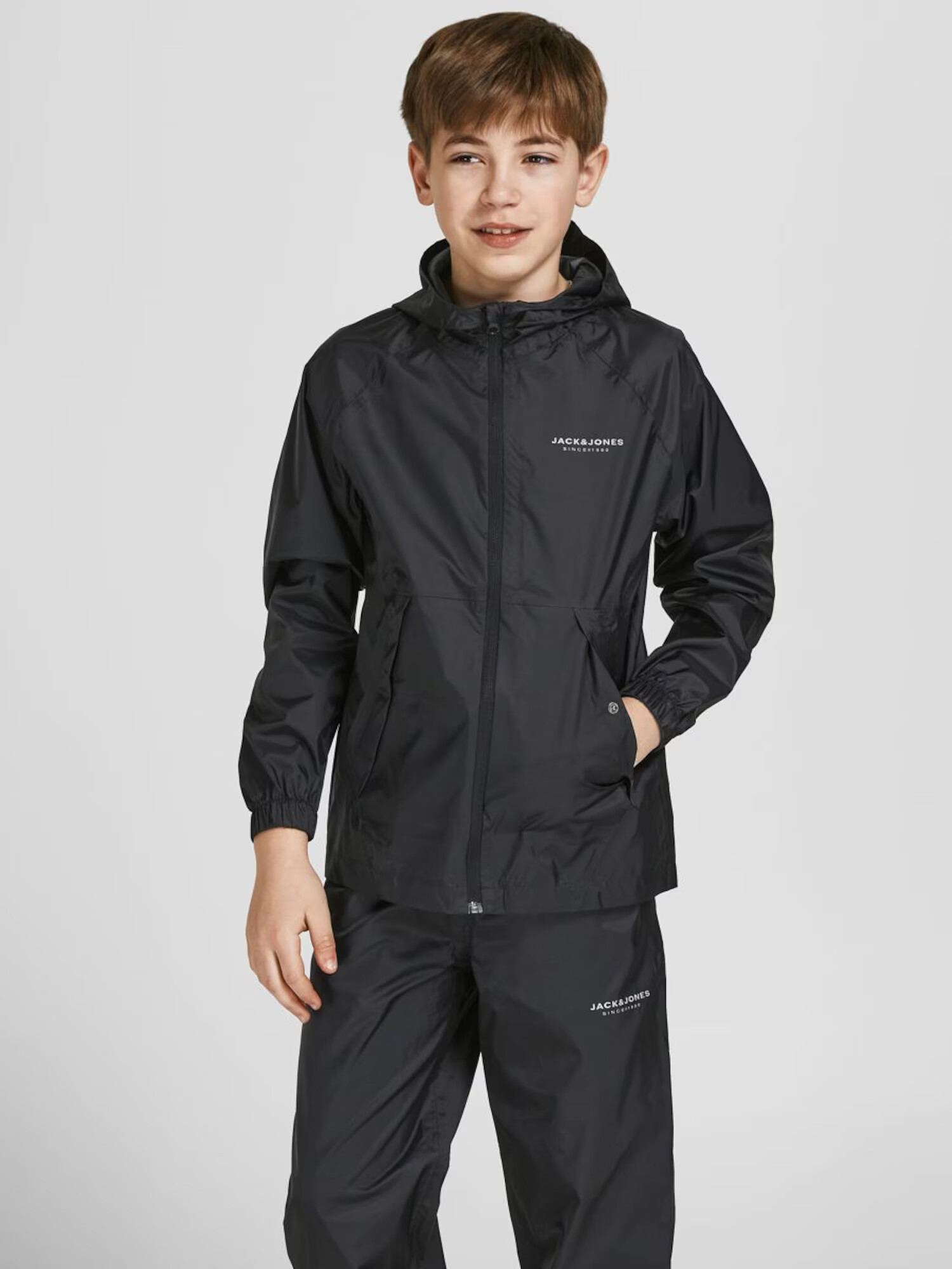 Jack & Jones Junior Salopetă negru / alb - Pled.ro