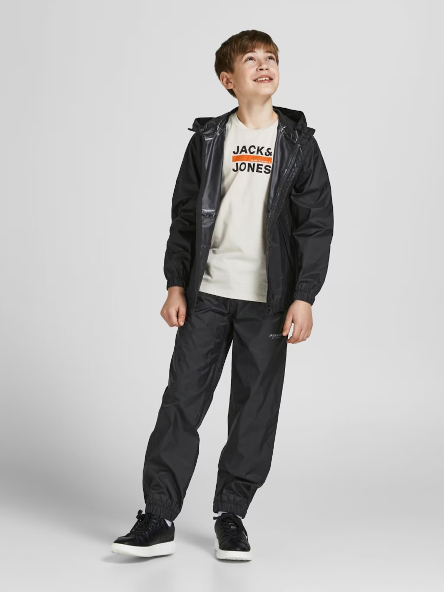 Jack & Jones Junior Salopetă negru / alb - Pled.ro